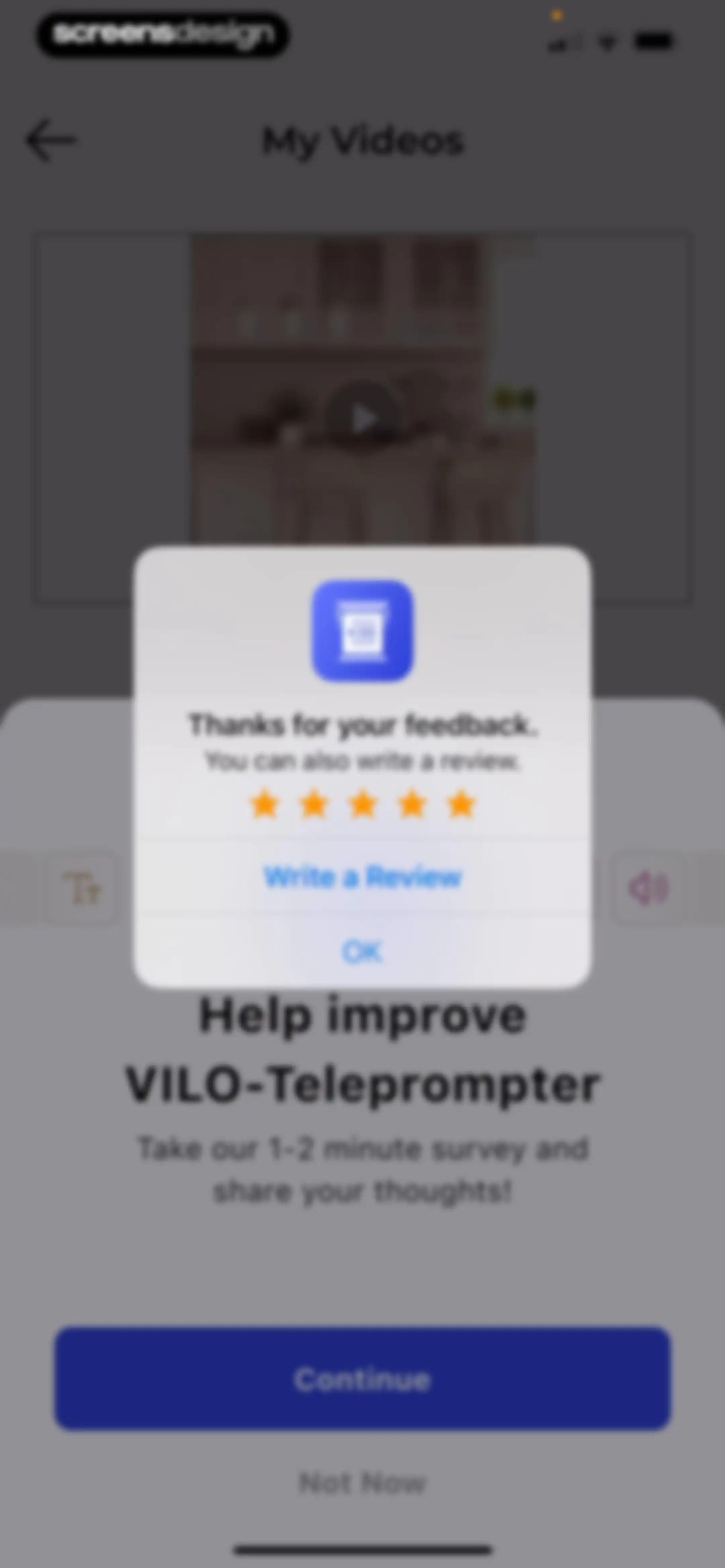 Teleprompter - VILO screen 77