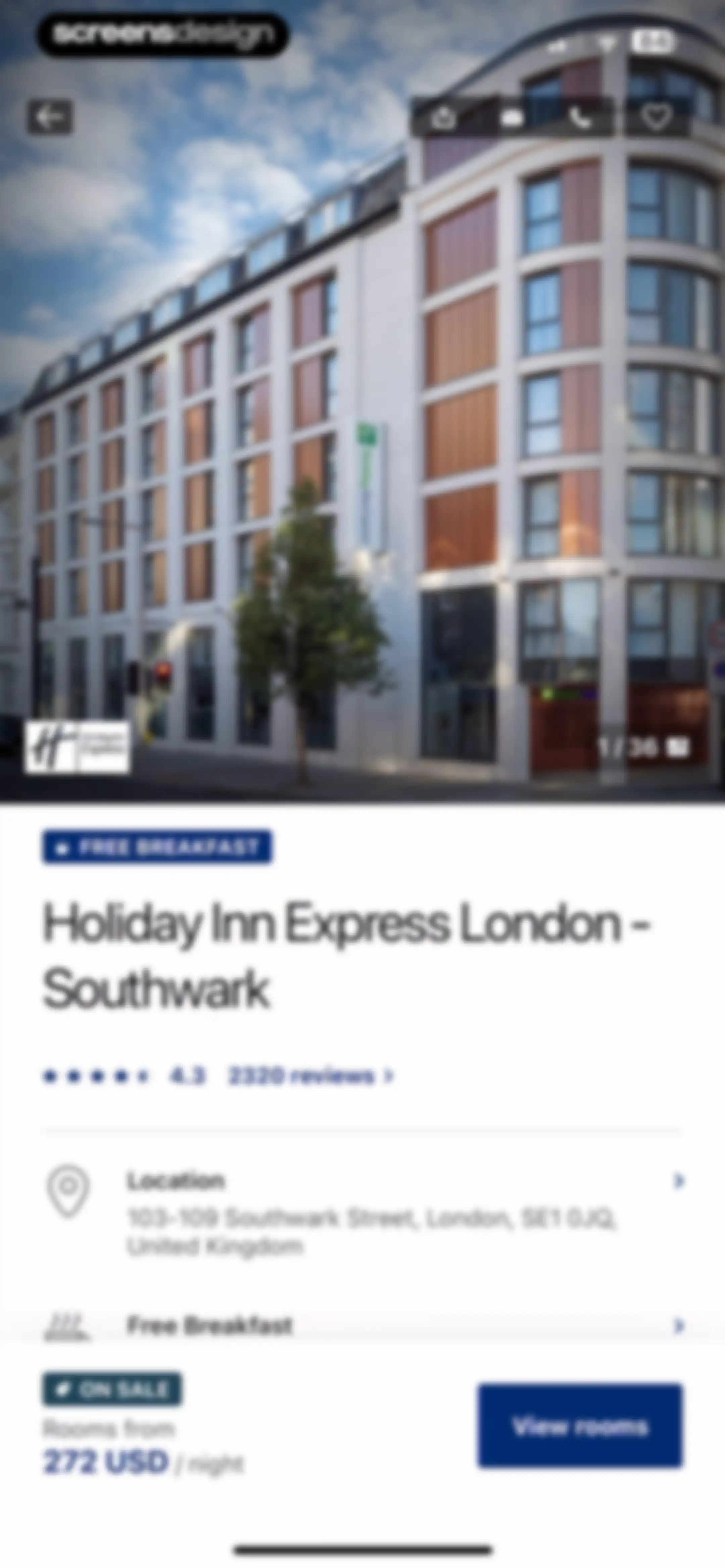 IHG One Rewards: Book Hotels screen 121