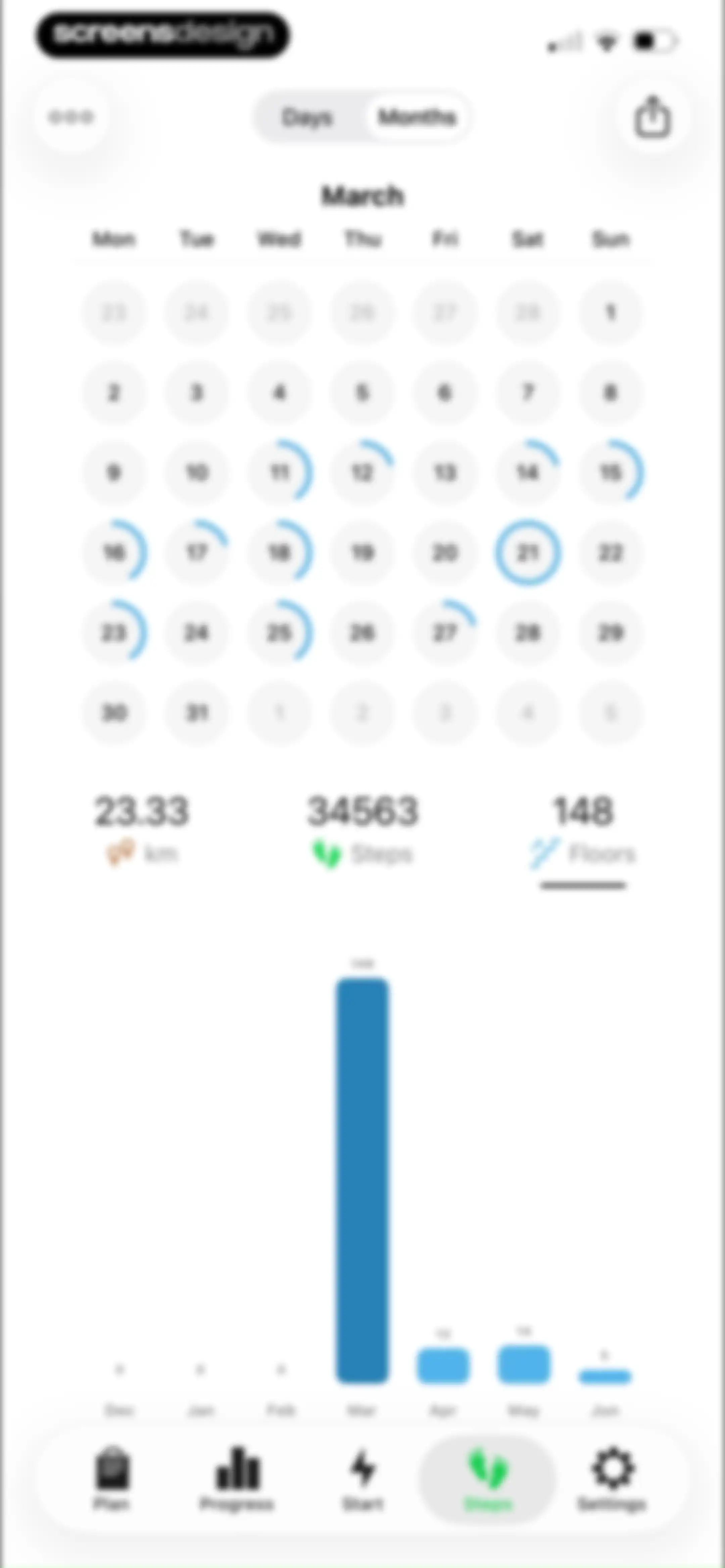 Running Walking Tracker Goals screen 80