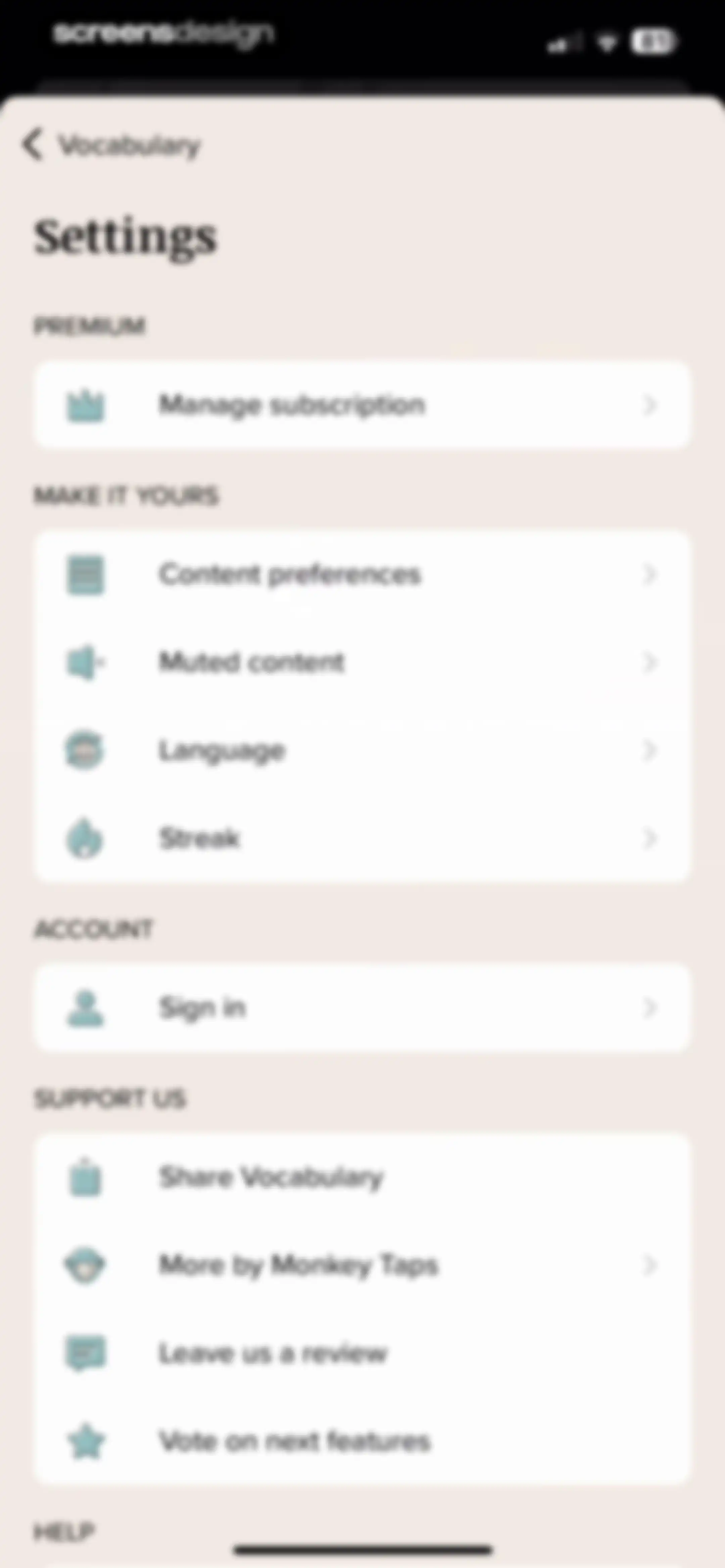 Vocabulary - Learn words daily screen 62