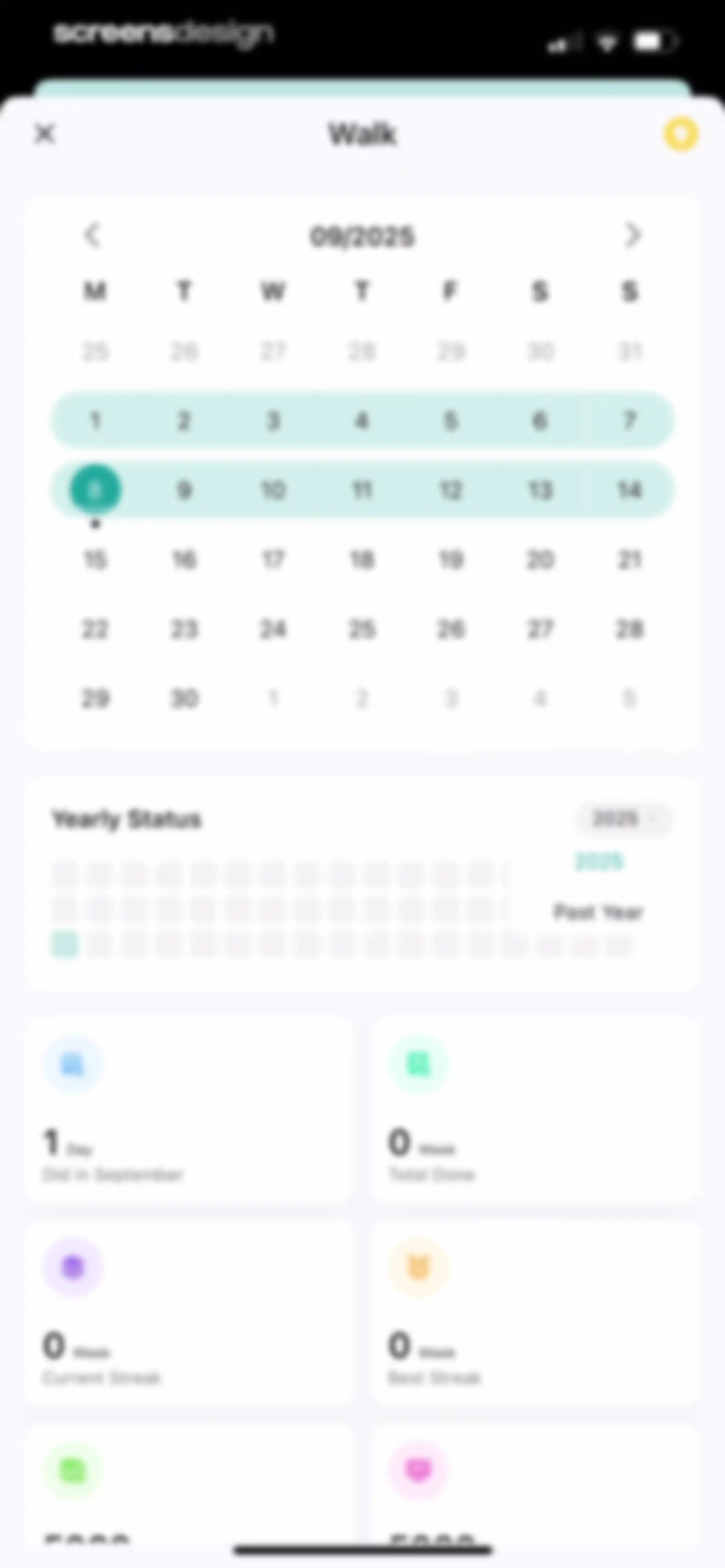 Habit Tracker screen 101