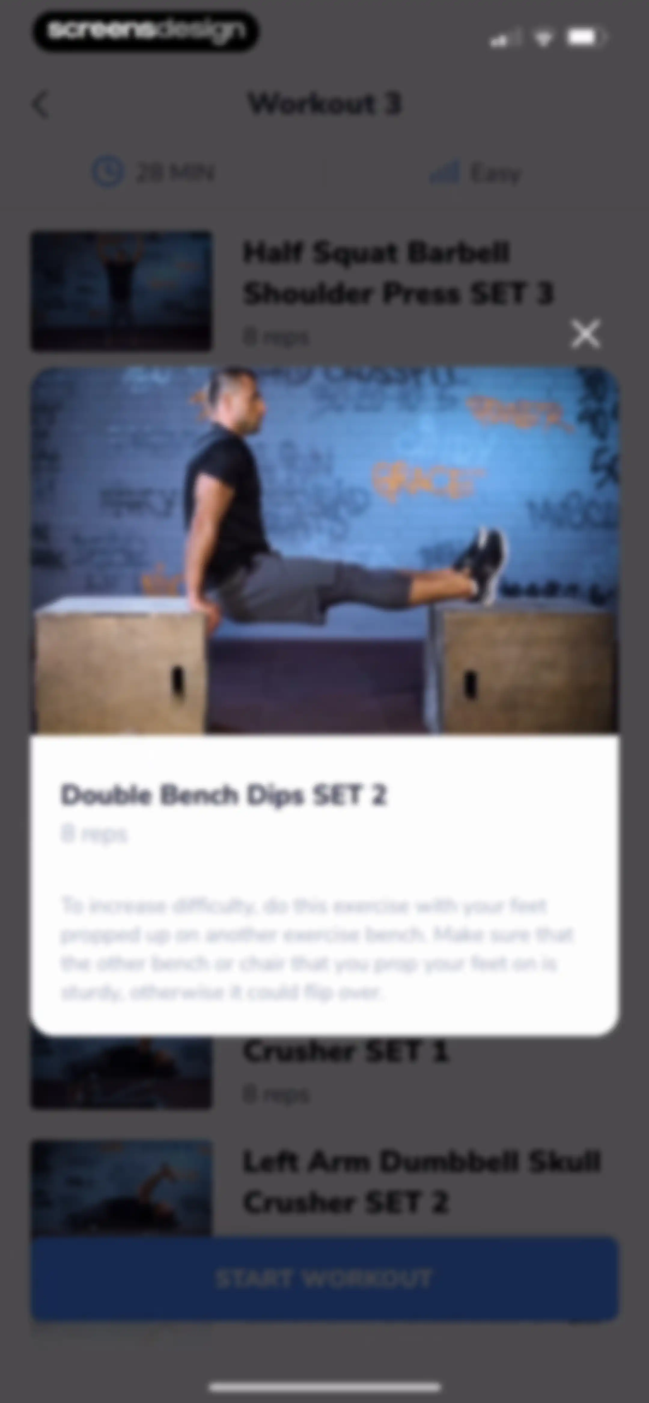 Workouts For Men: Gym & Home screen 69