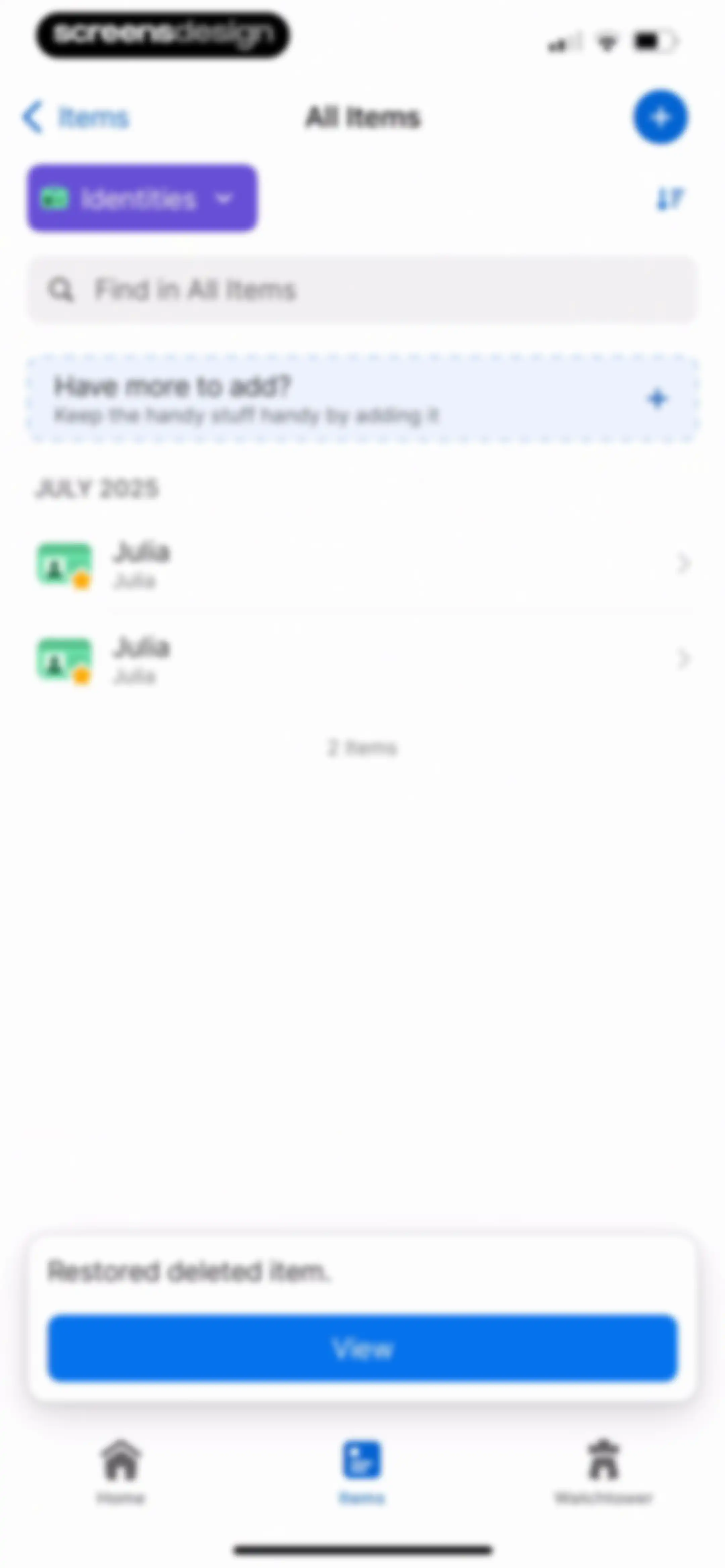 1Password: Password Manager screen 94