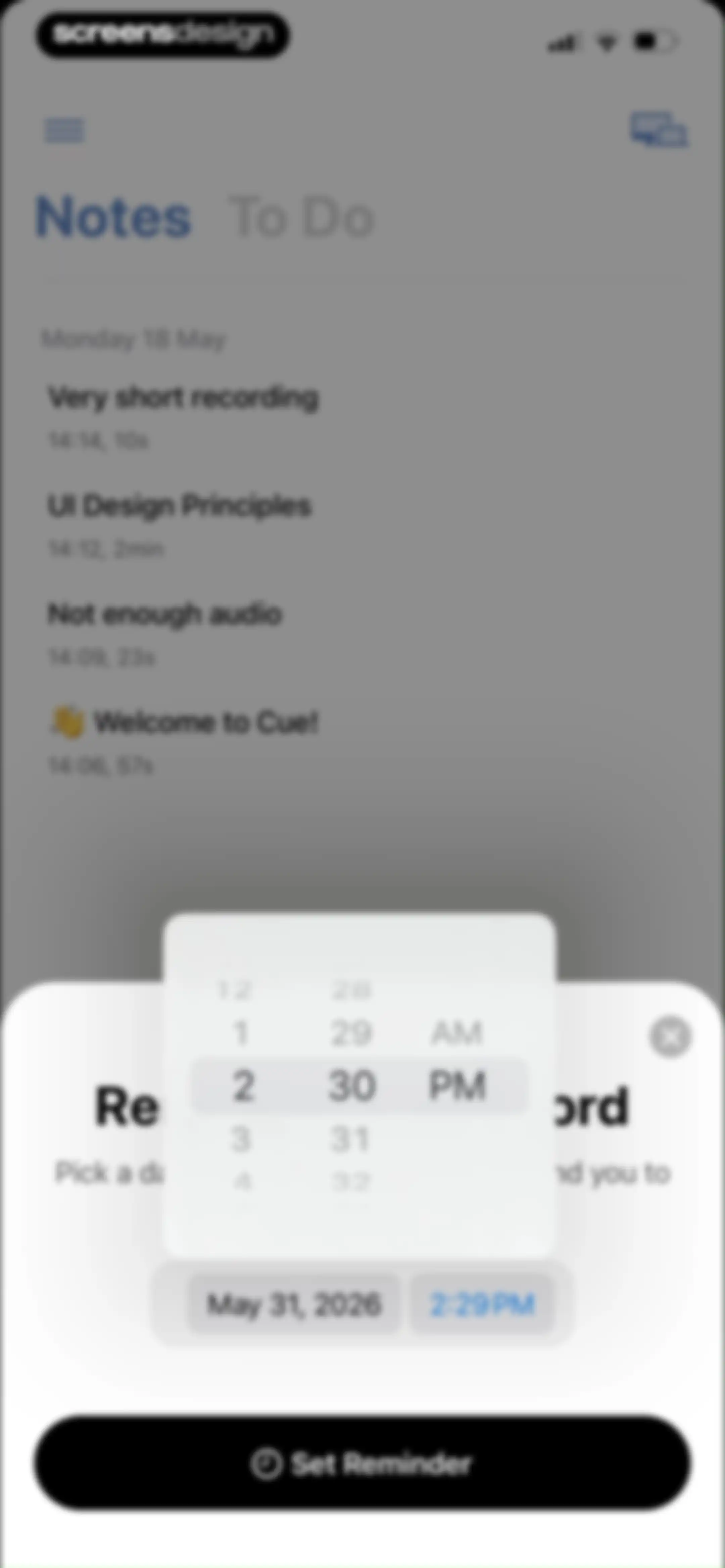 Cue: AI Note Taker & Recorder screen 77