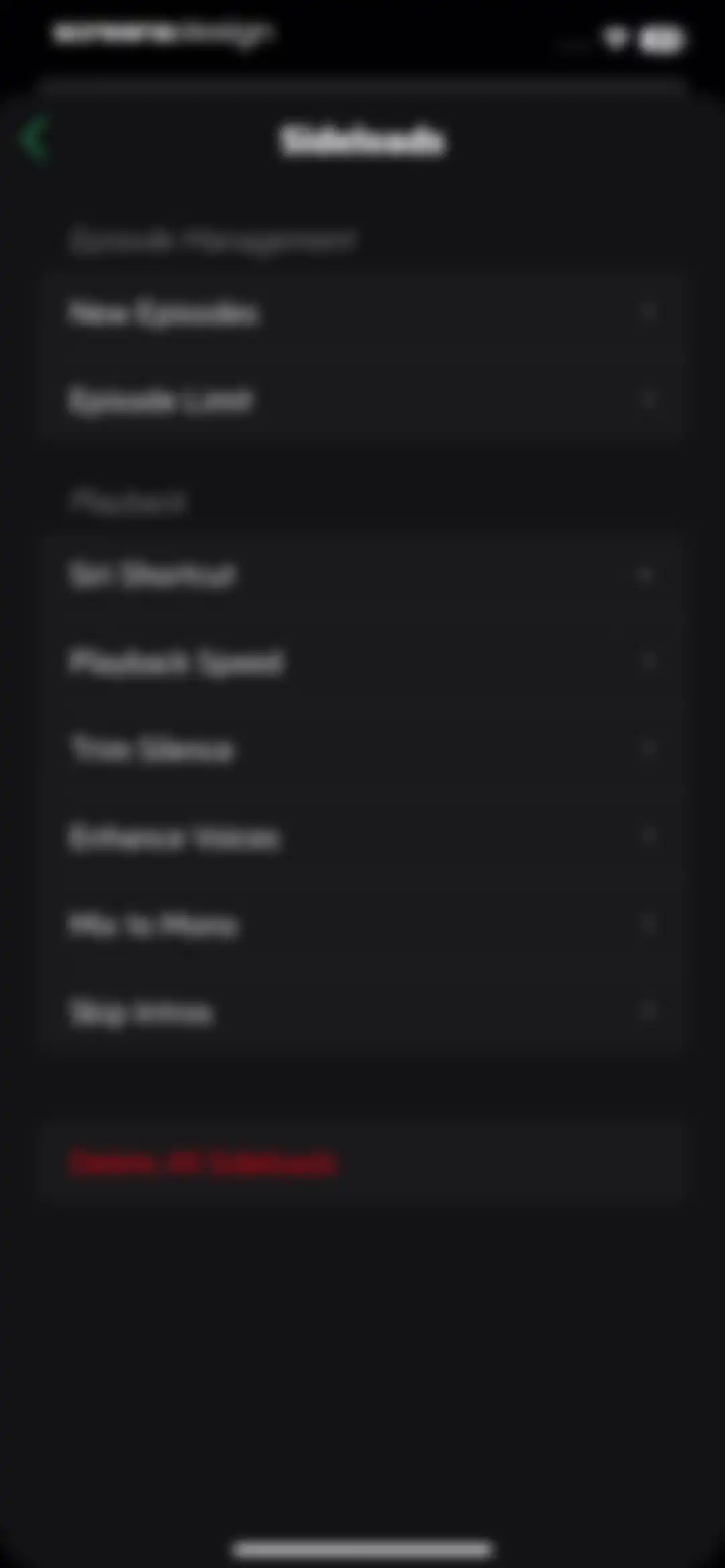 Castro: Podcast App & Player screen 101