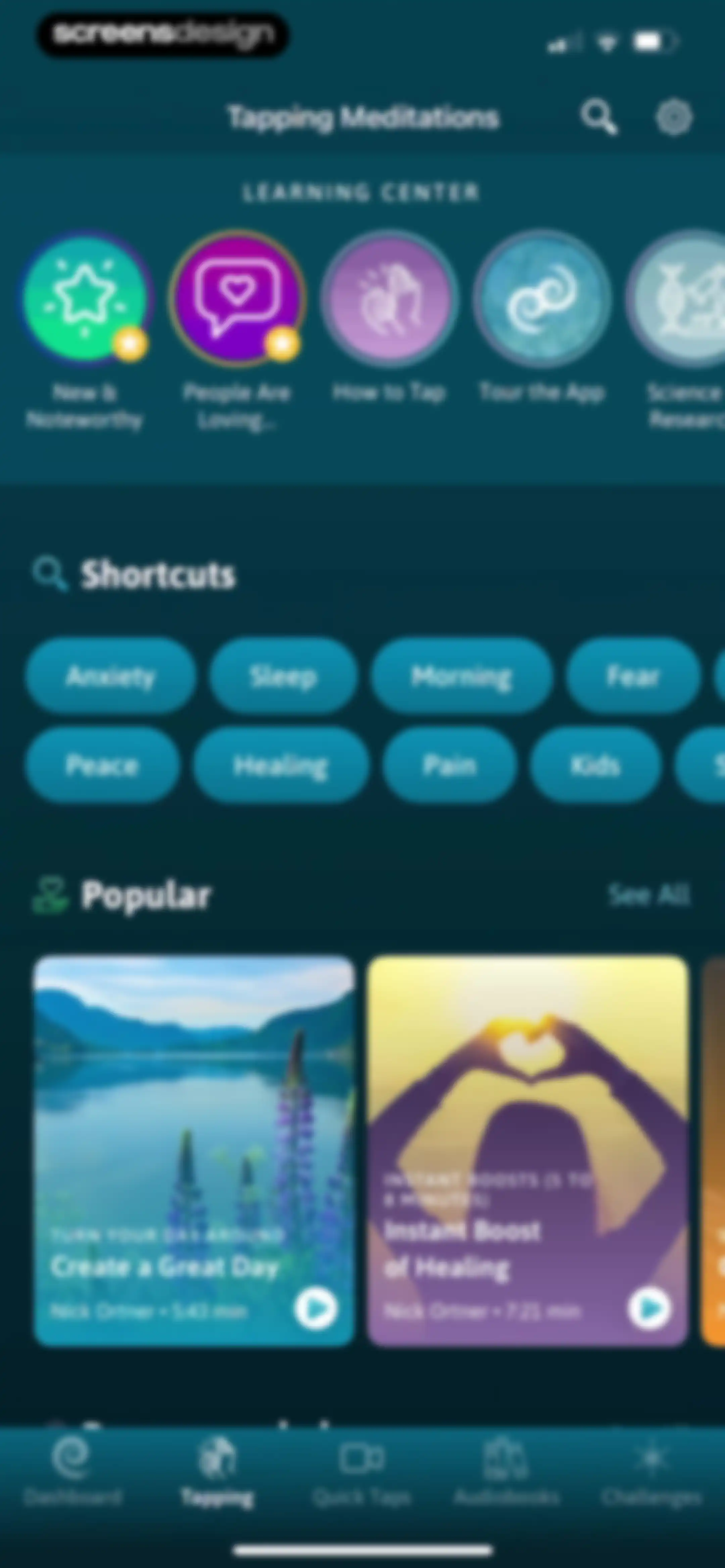 The Tapping Solution screen 18
