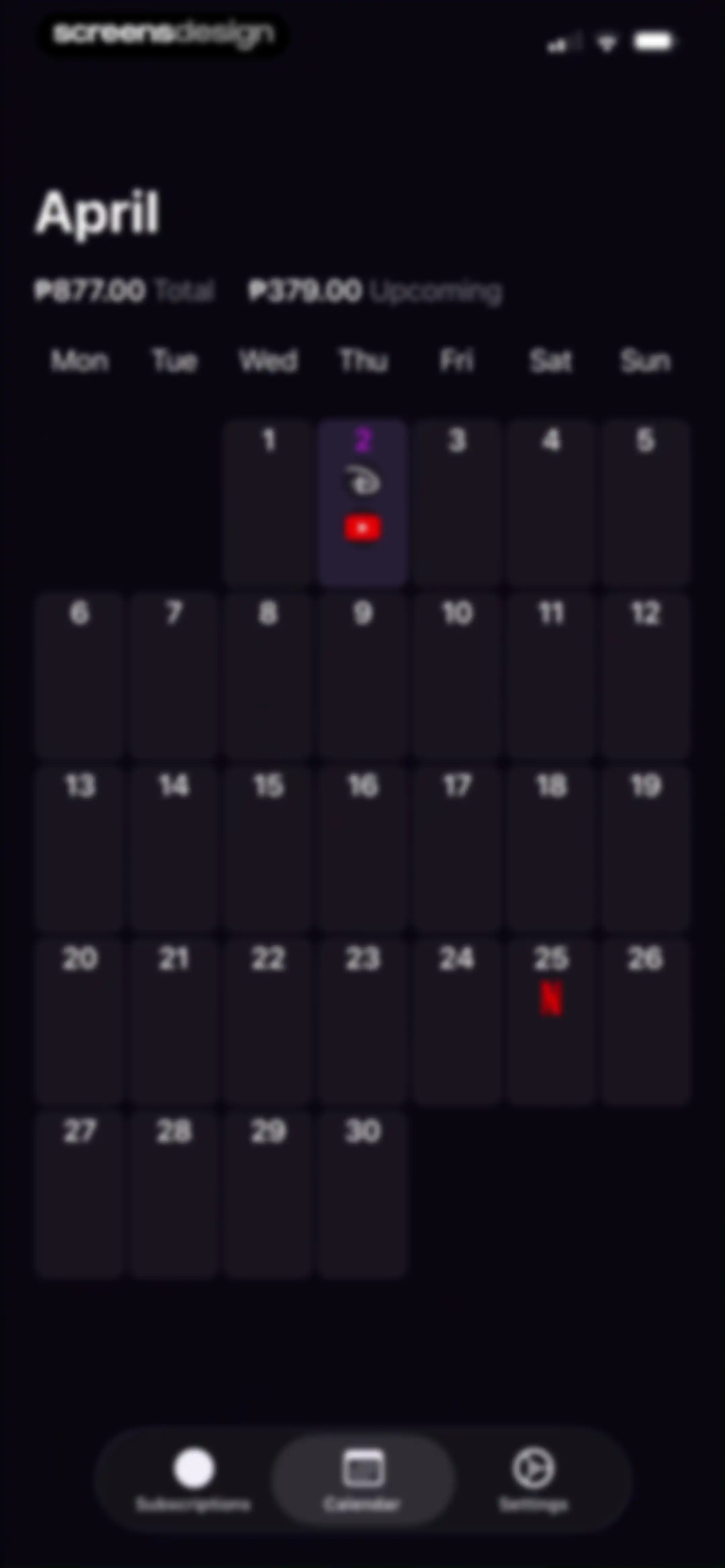 Subscription Manager: Orbit screen 44