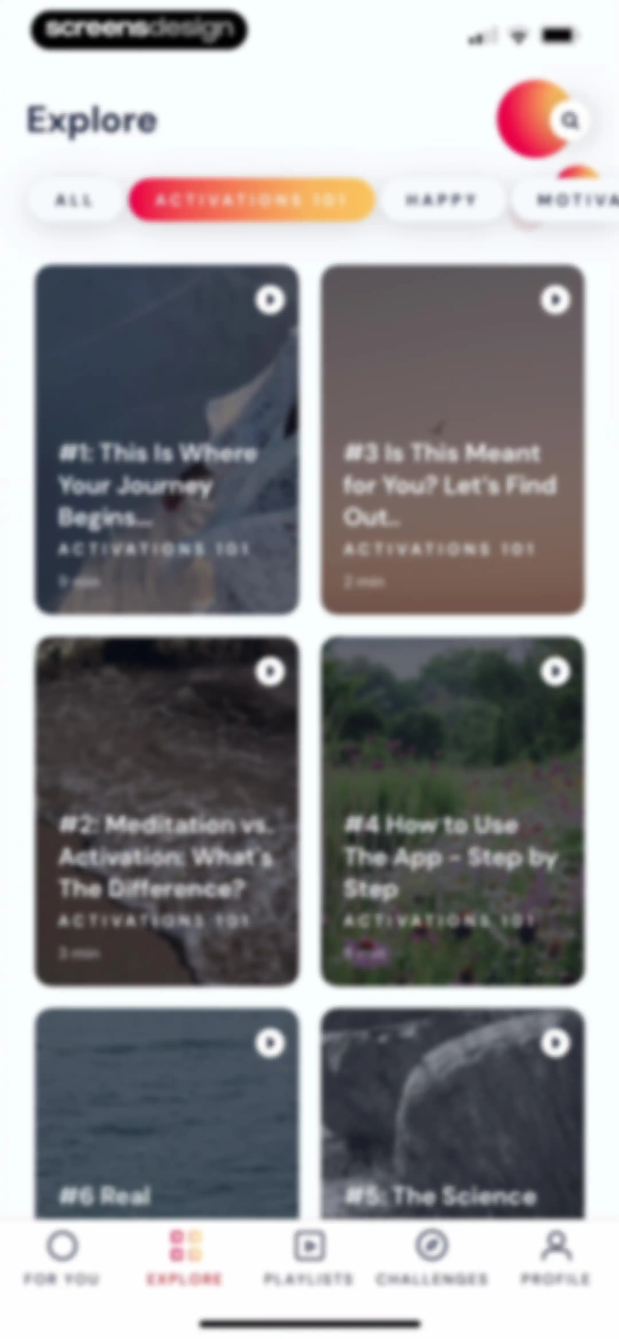 Activations: Daily Motivation screen 62
