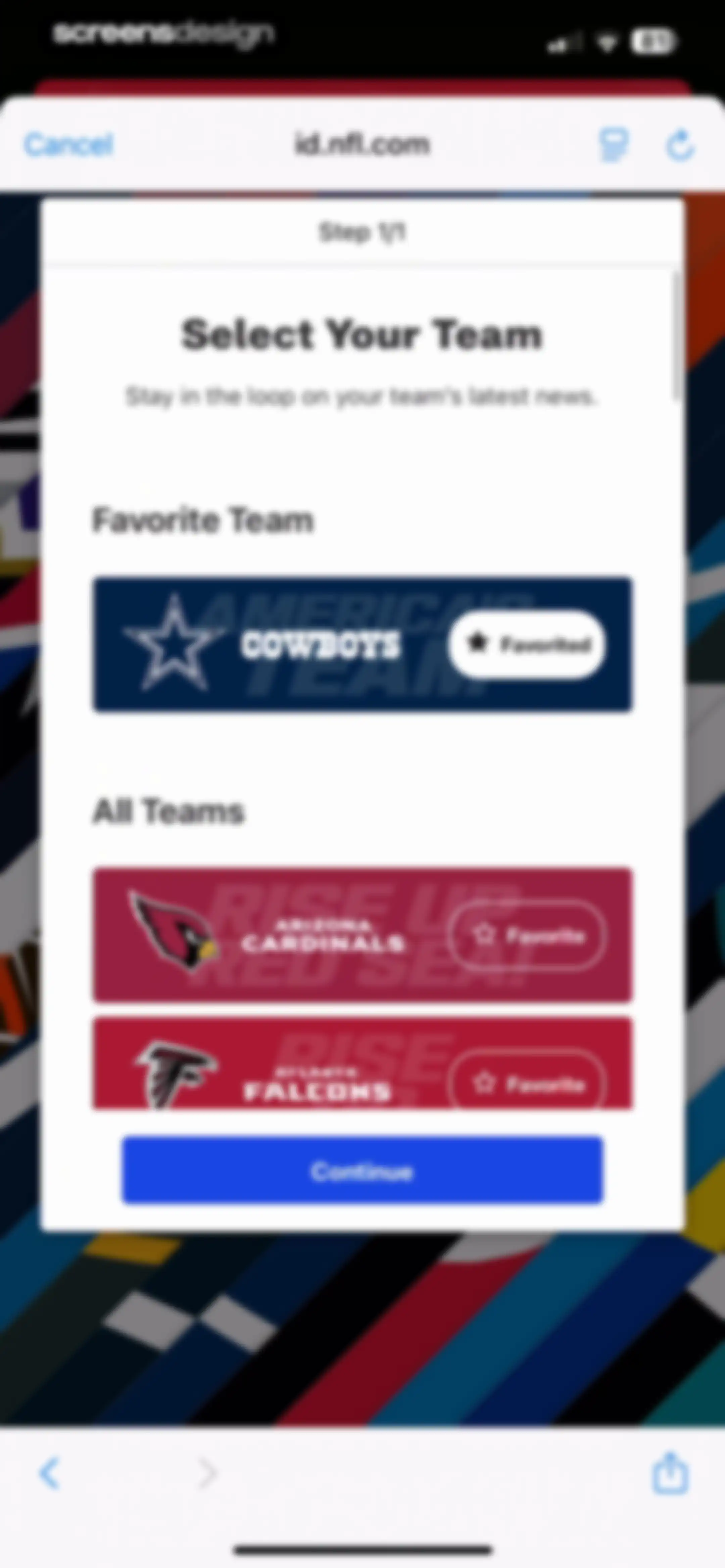 NFL screen 103