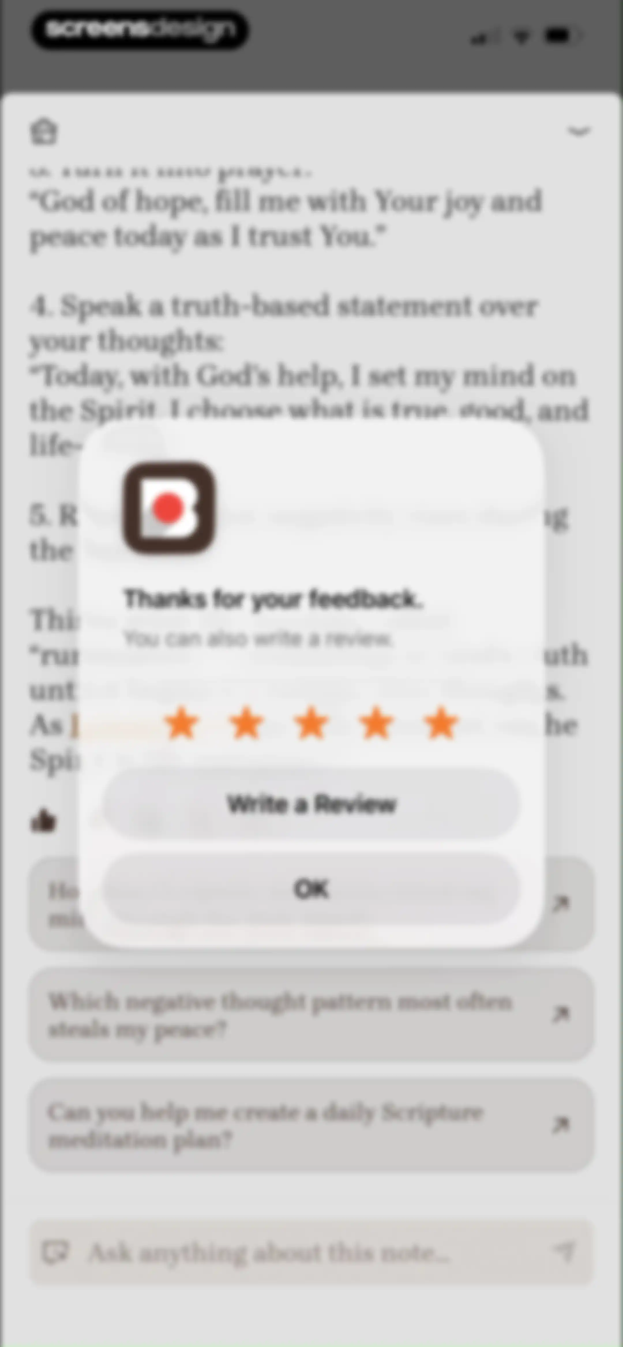 Bible Note: Sermon Notes screen 40