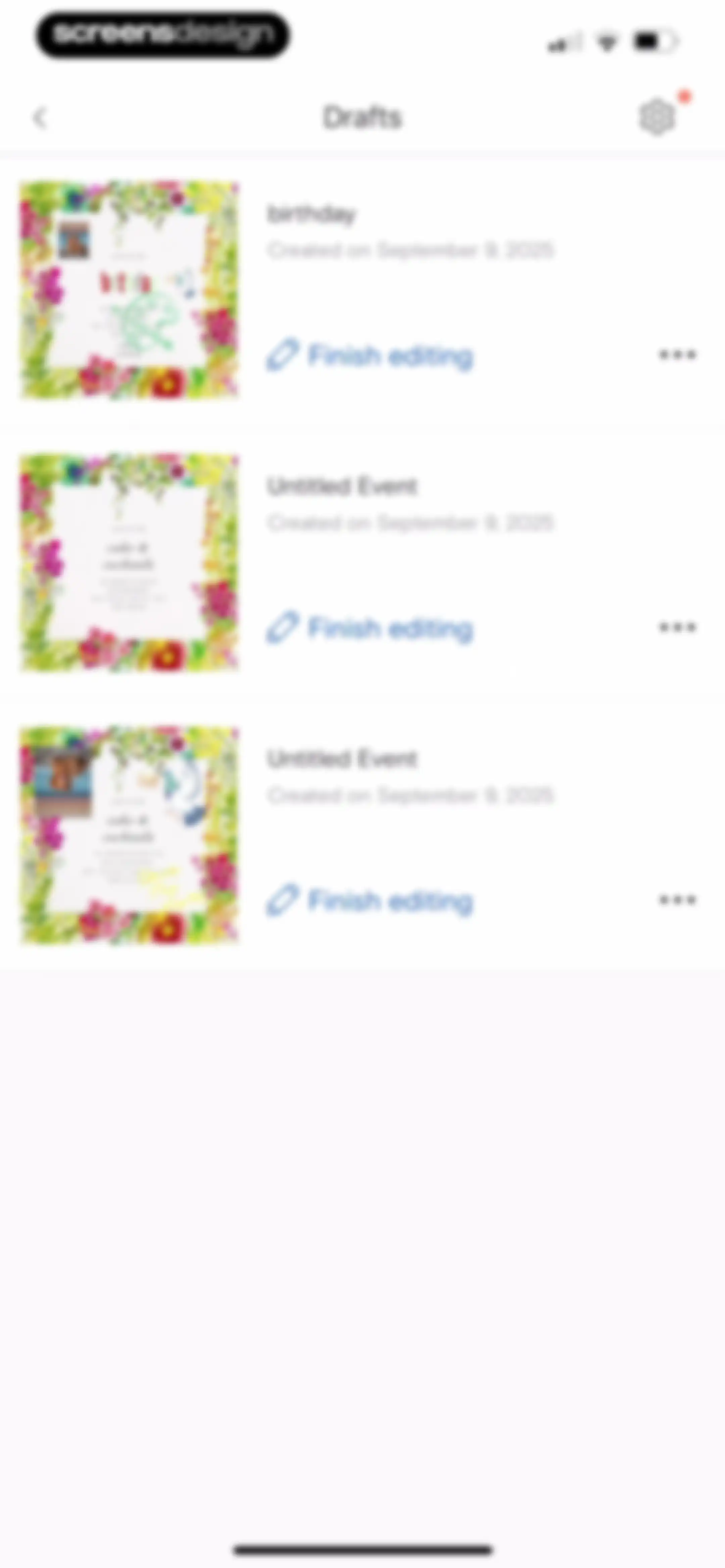 Paperless Post: Invitations screen 121