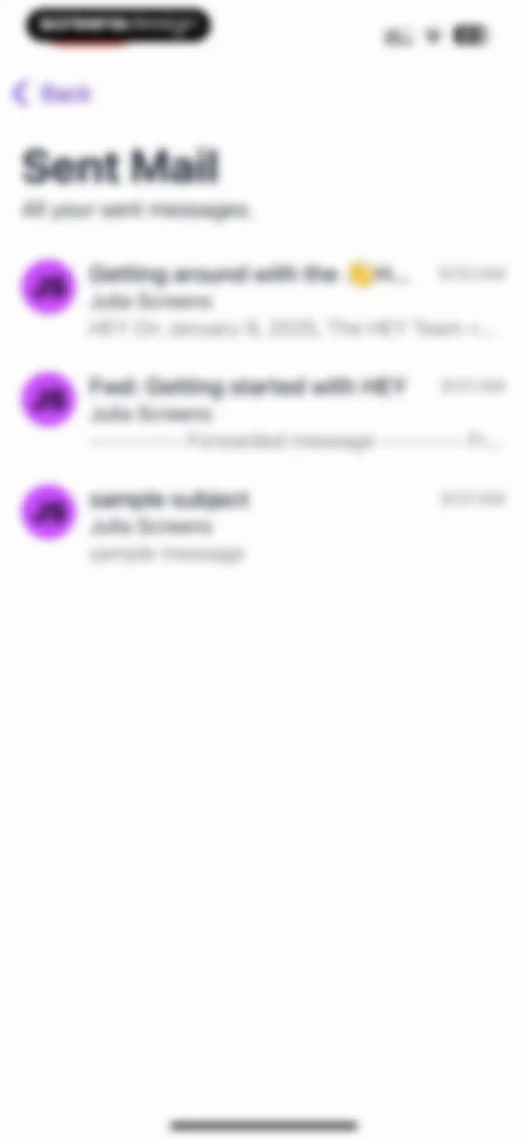 HEY Email screen 105