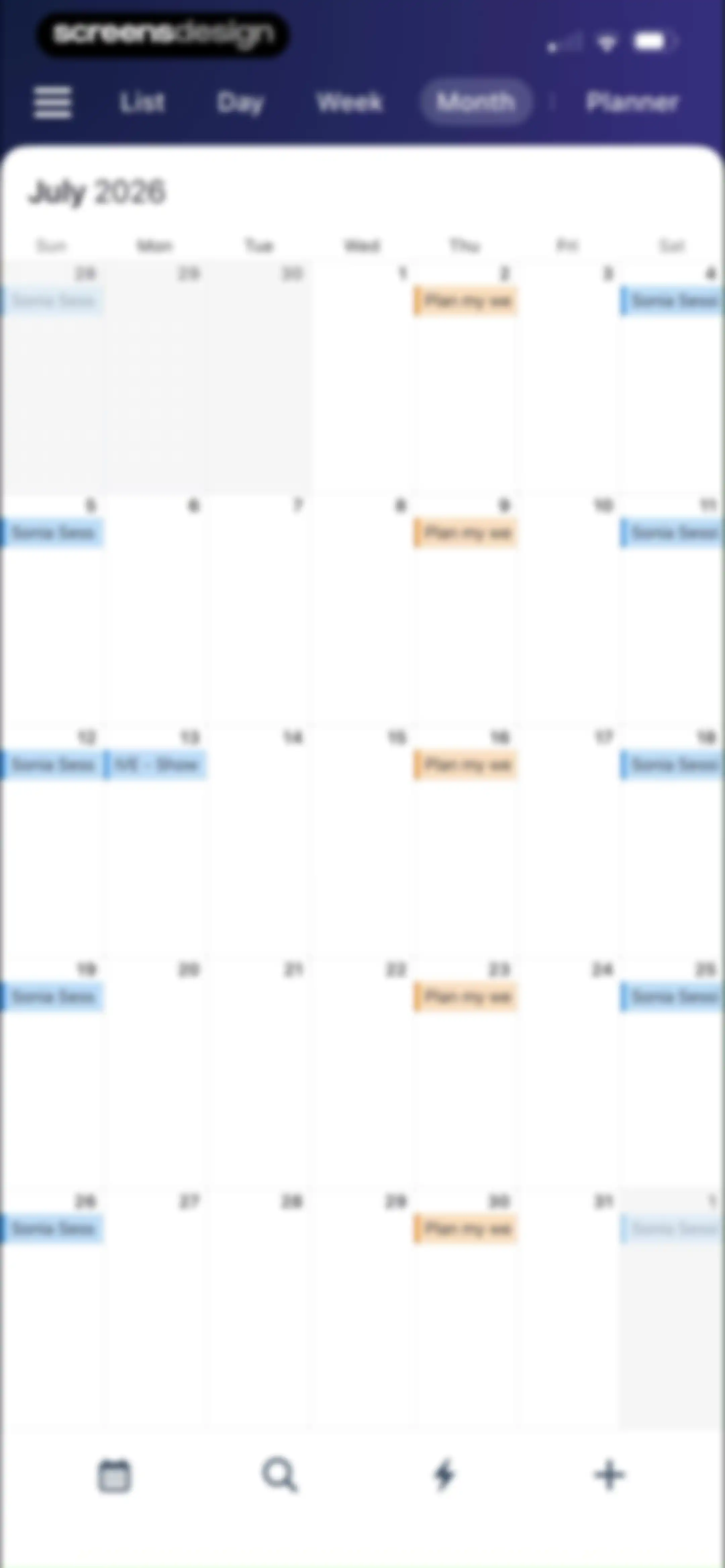 Calendars: Schedule Planner screen 32