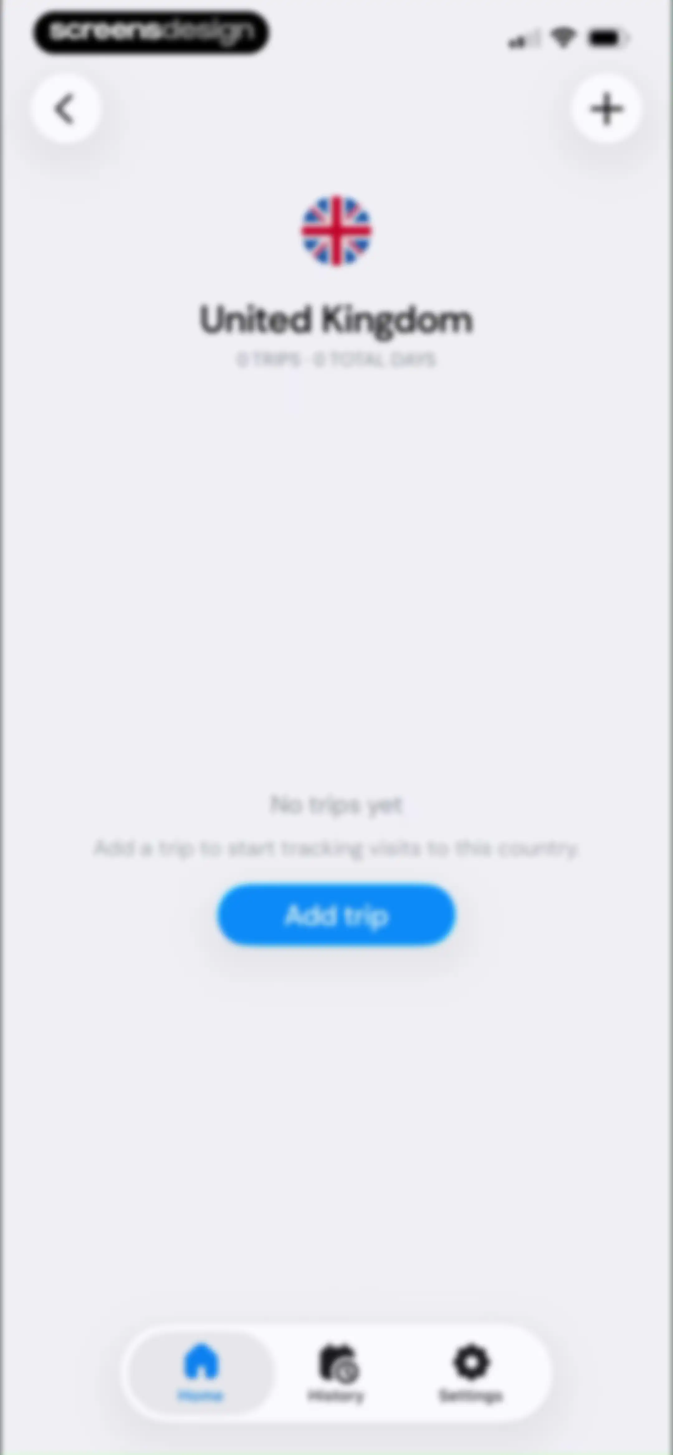 Country Days Tracker: Bounded screen 59