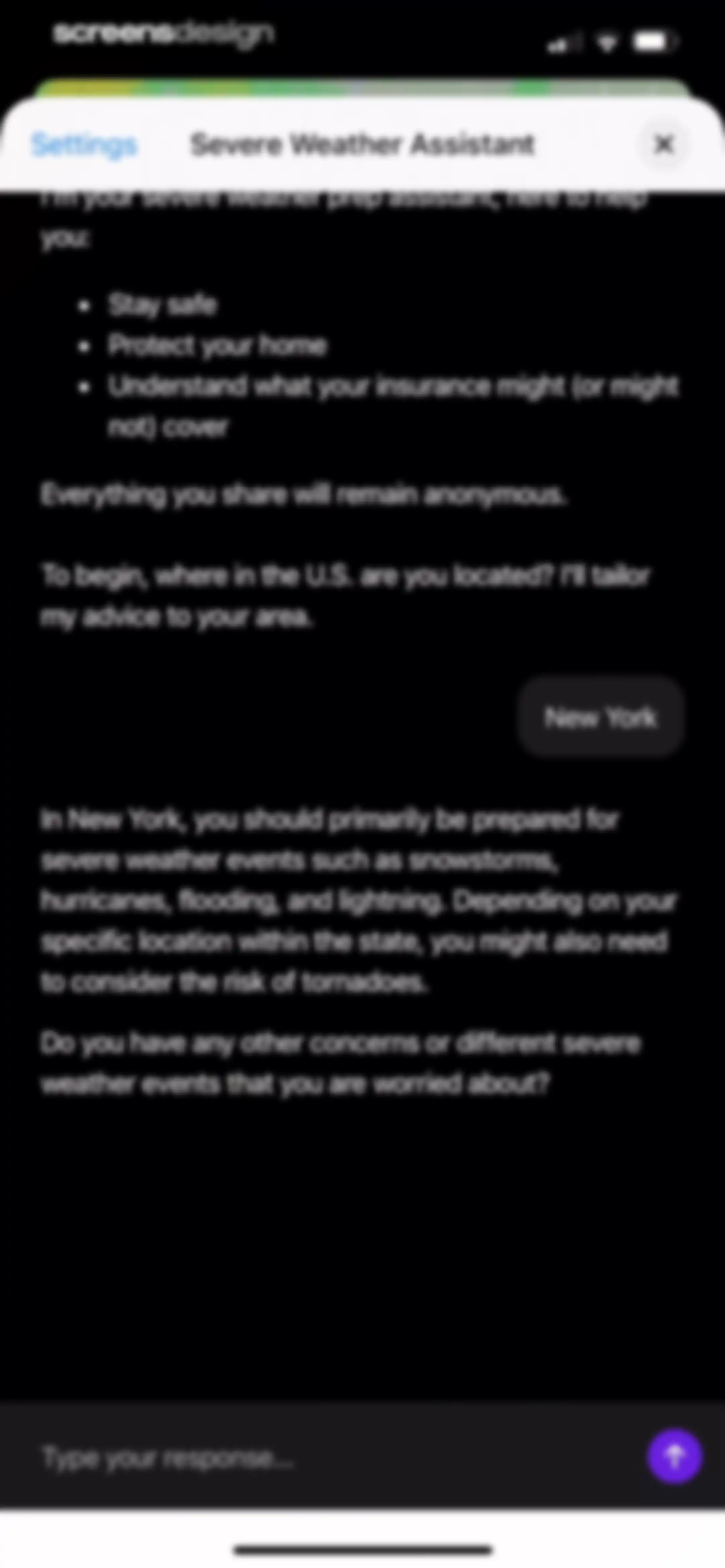 Element: Weather Radar screen 99