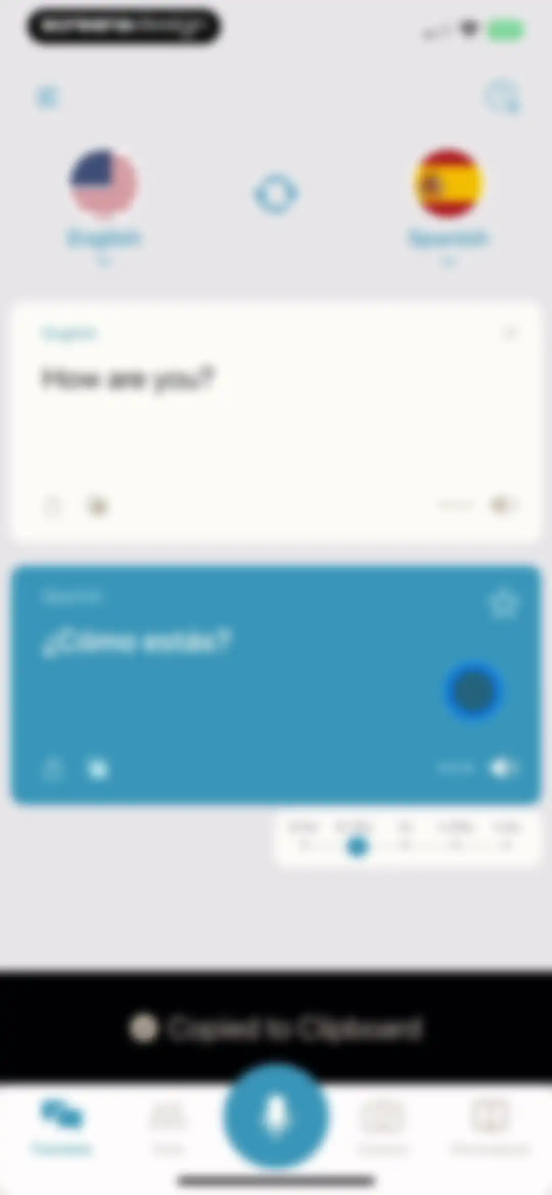 Translate: Voice & Text screen 9