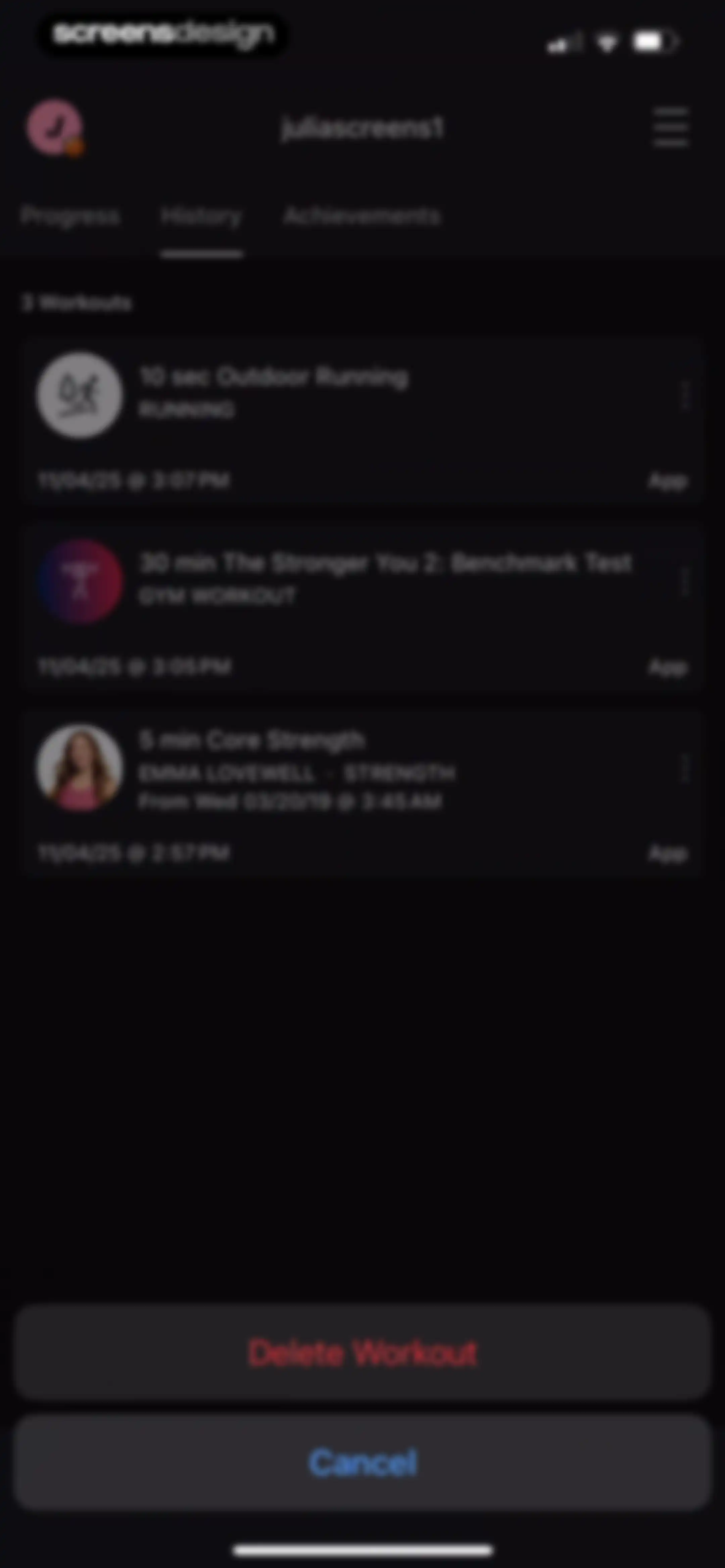 Peloton: Fitness & Workouts screen 225