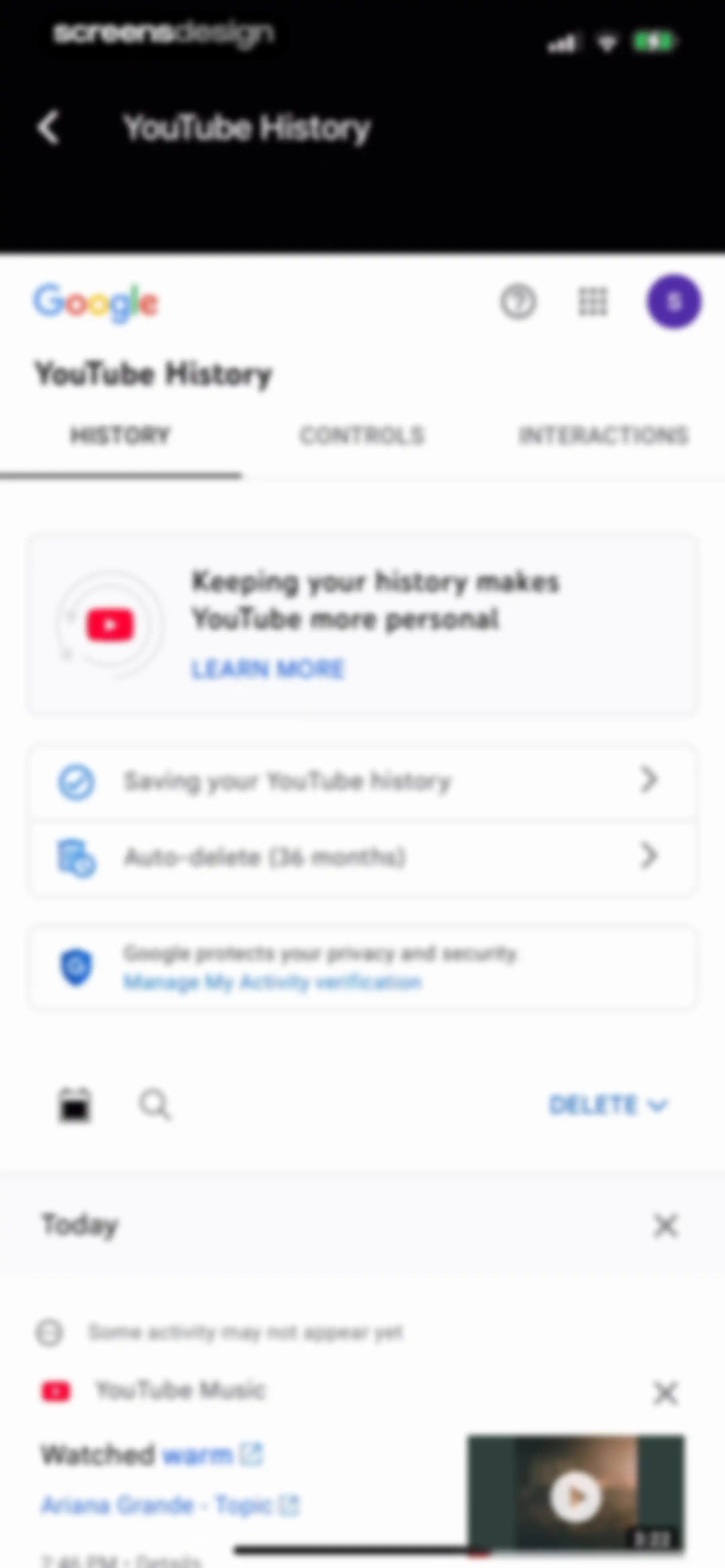 YouTube Music screen 192