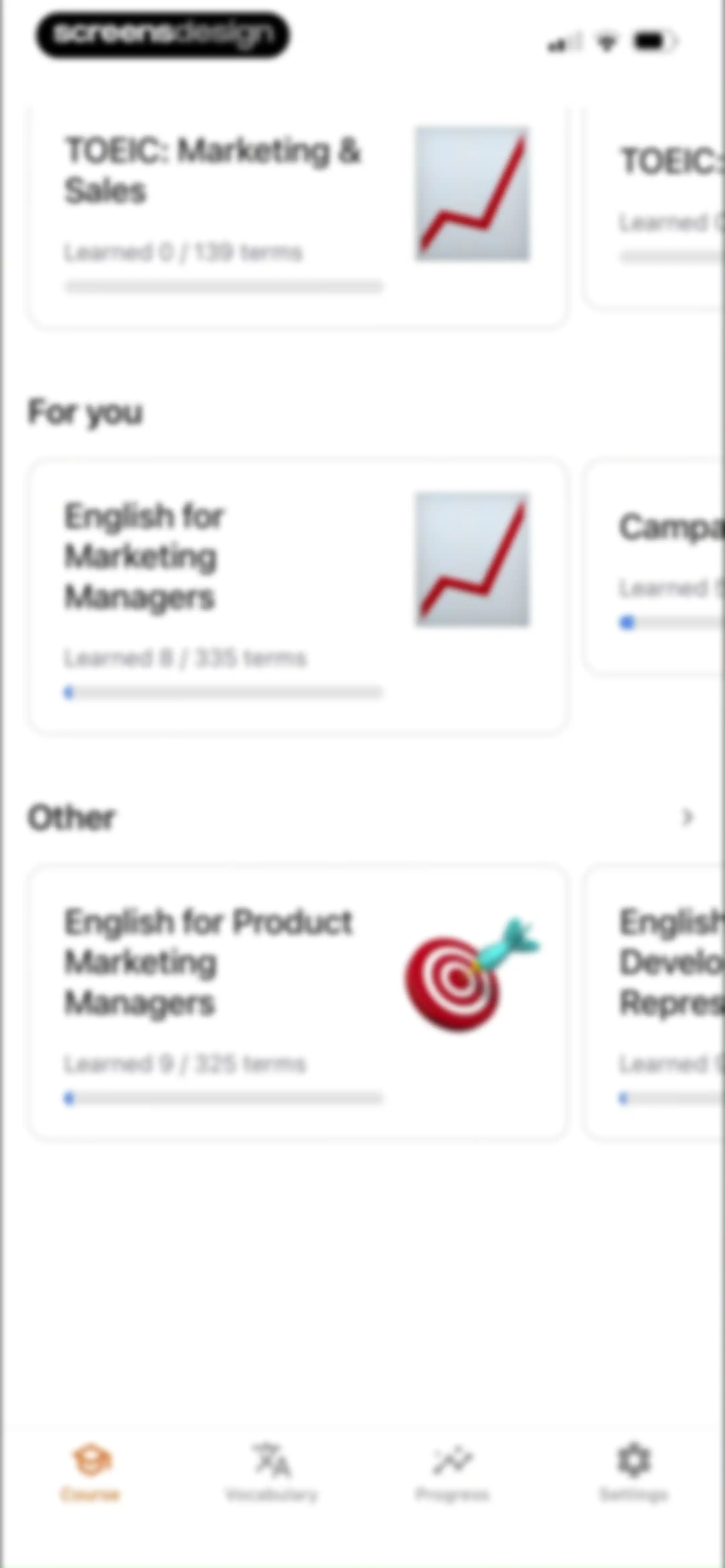 PeakTalk: Job-specific English screen 80