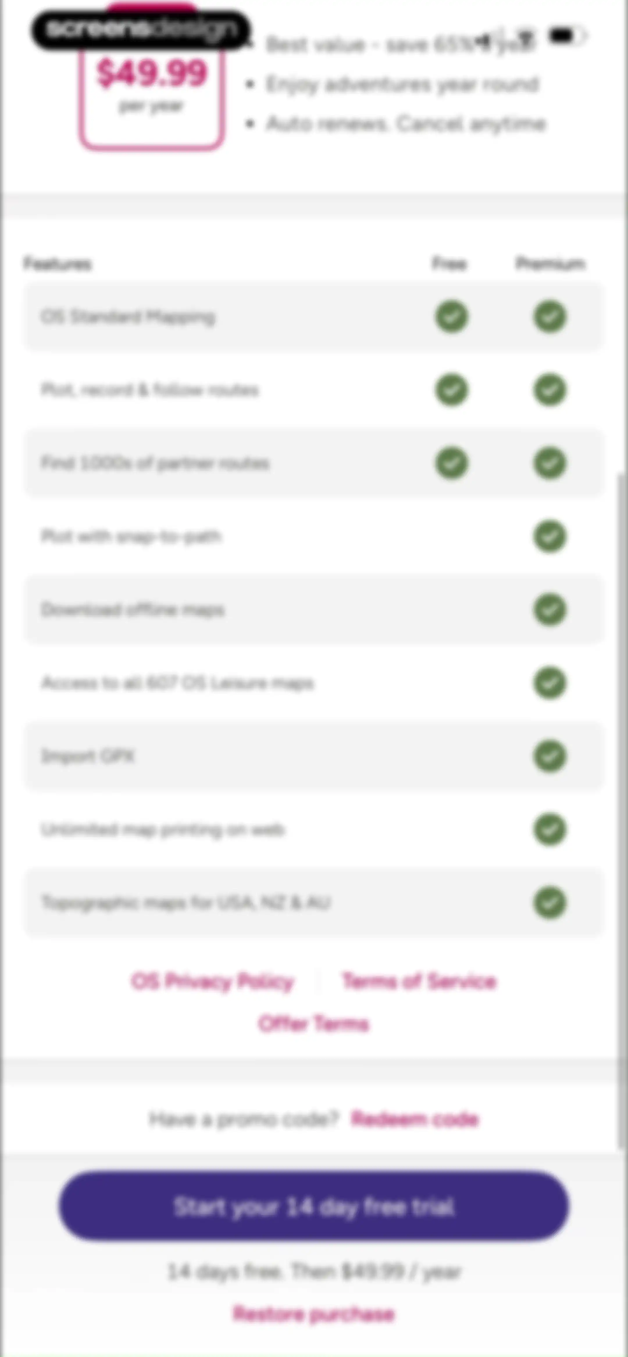 OS Maps: Walk, Hike, Run, Bike screen 9