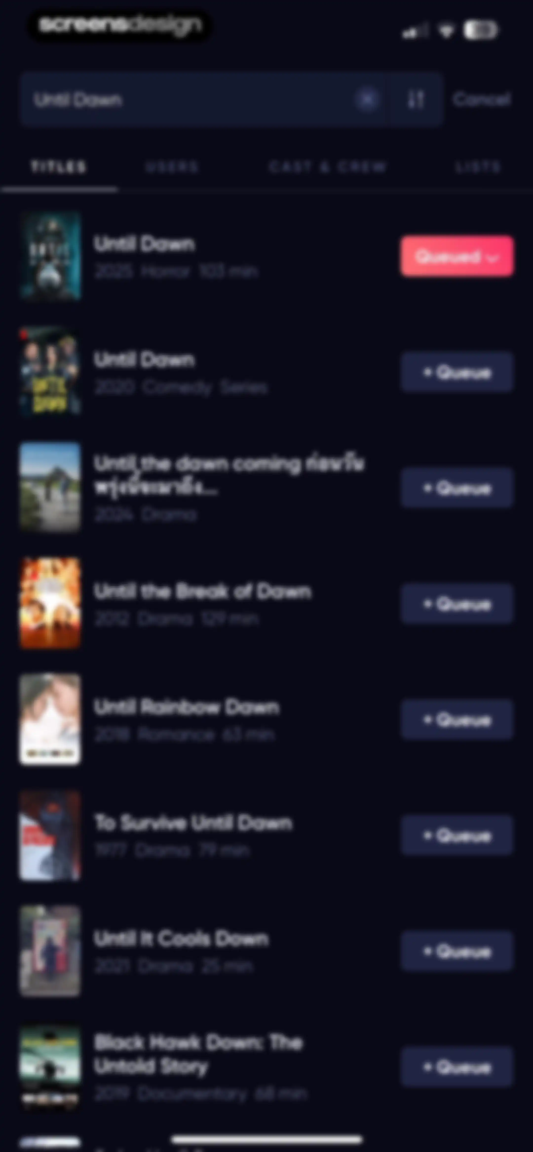 Queue - Find Movies & Shows screen 164