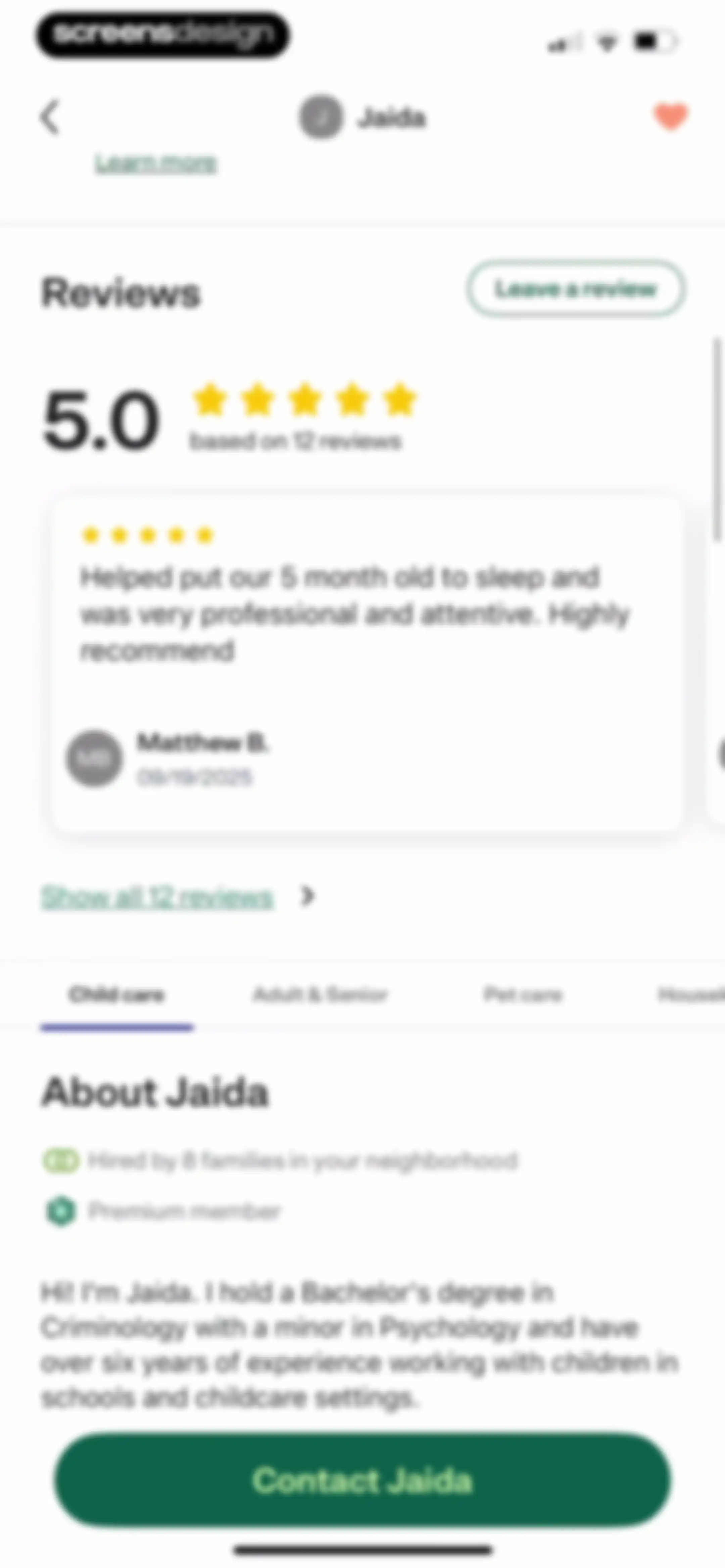 Care.com: Hire Caregivers screen 45