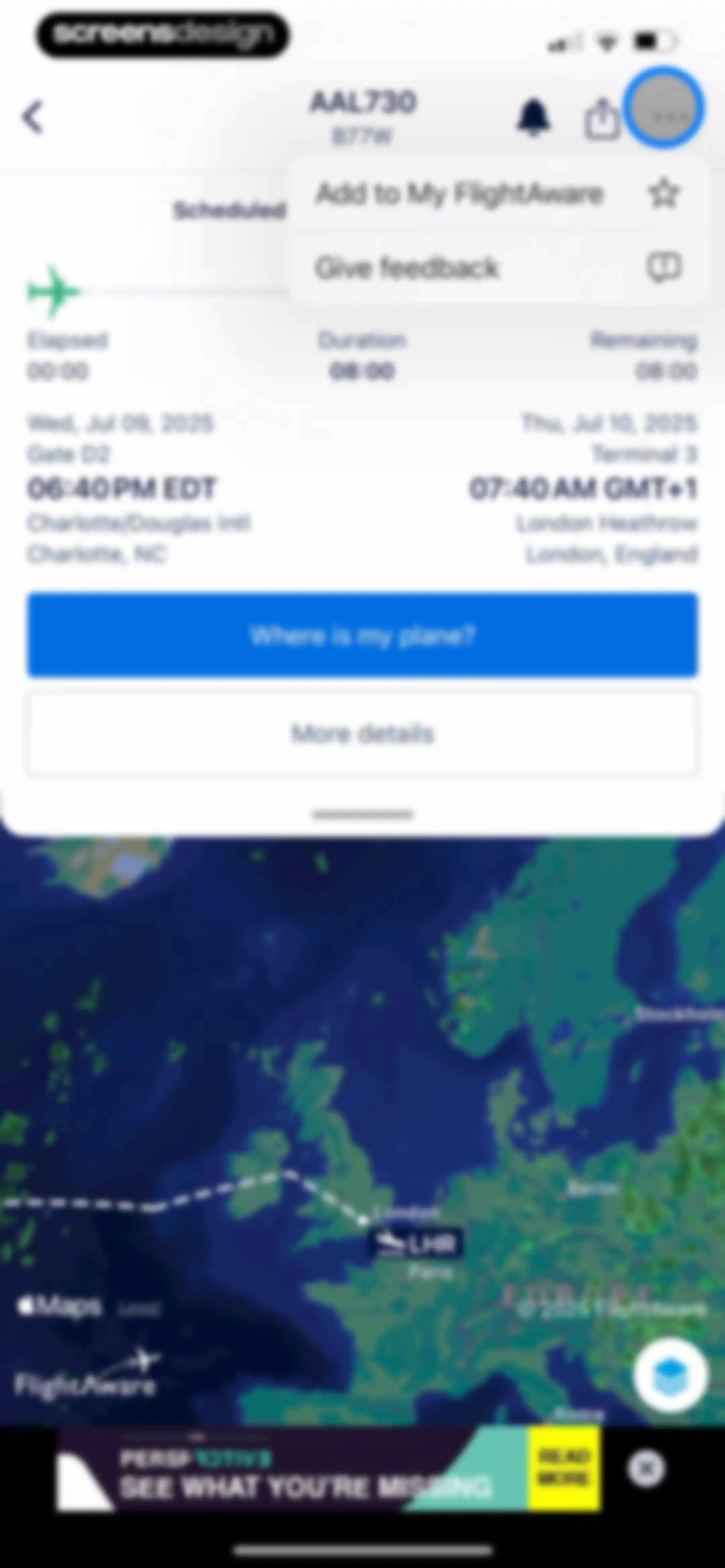 FlightAware Flight Tracker screen 40