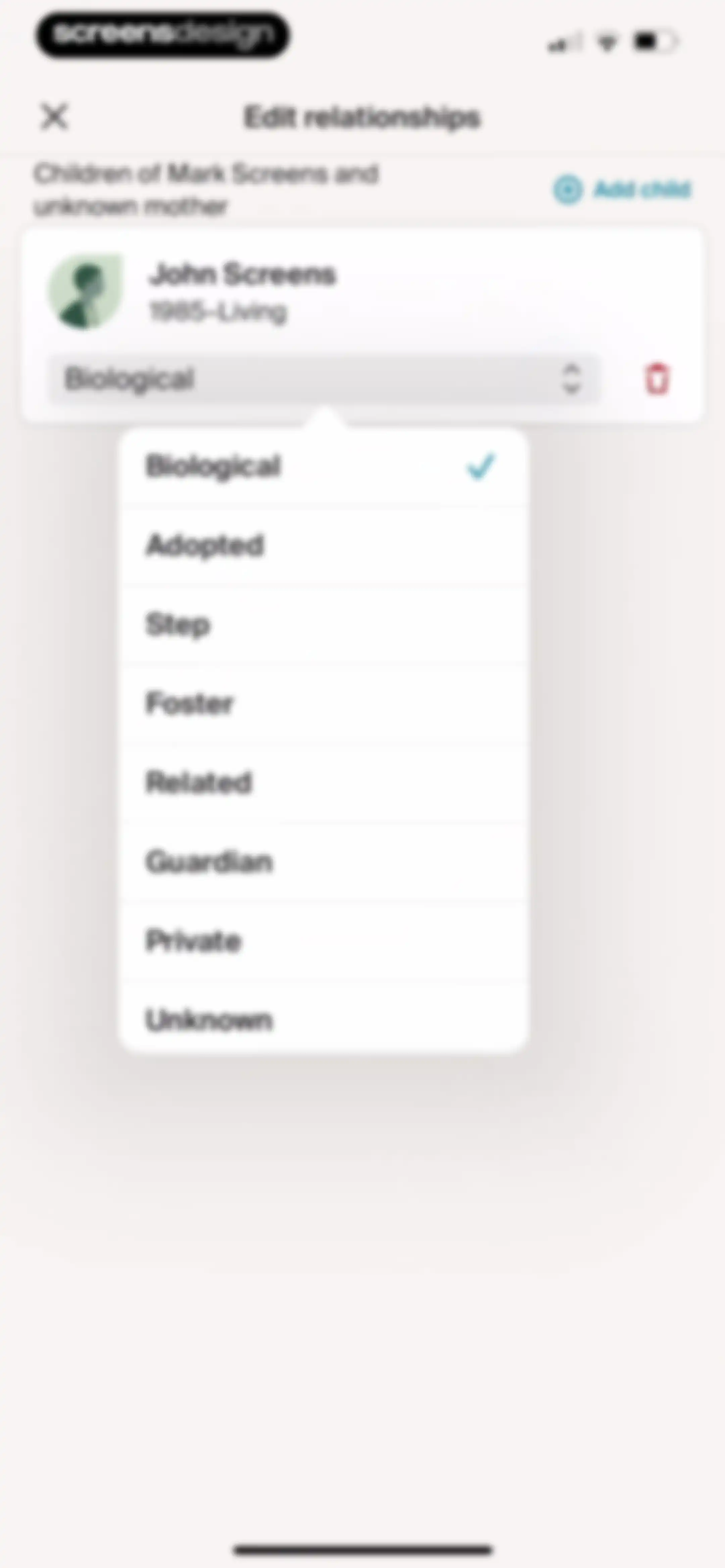 Ancestry: Family History & DNA screen 125