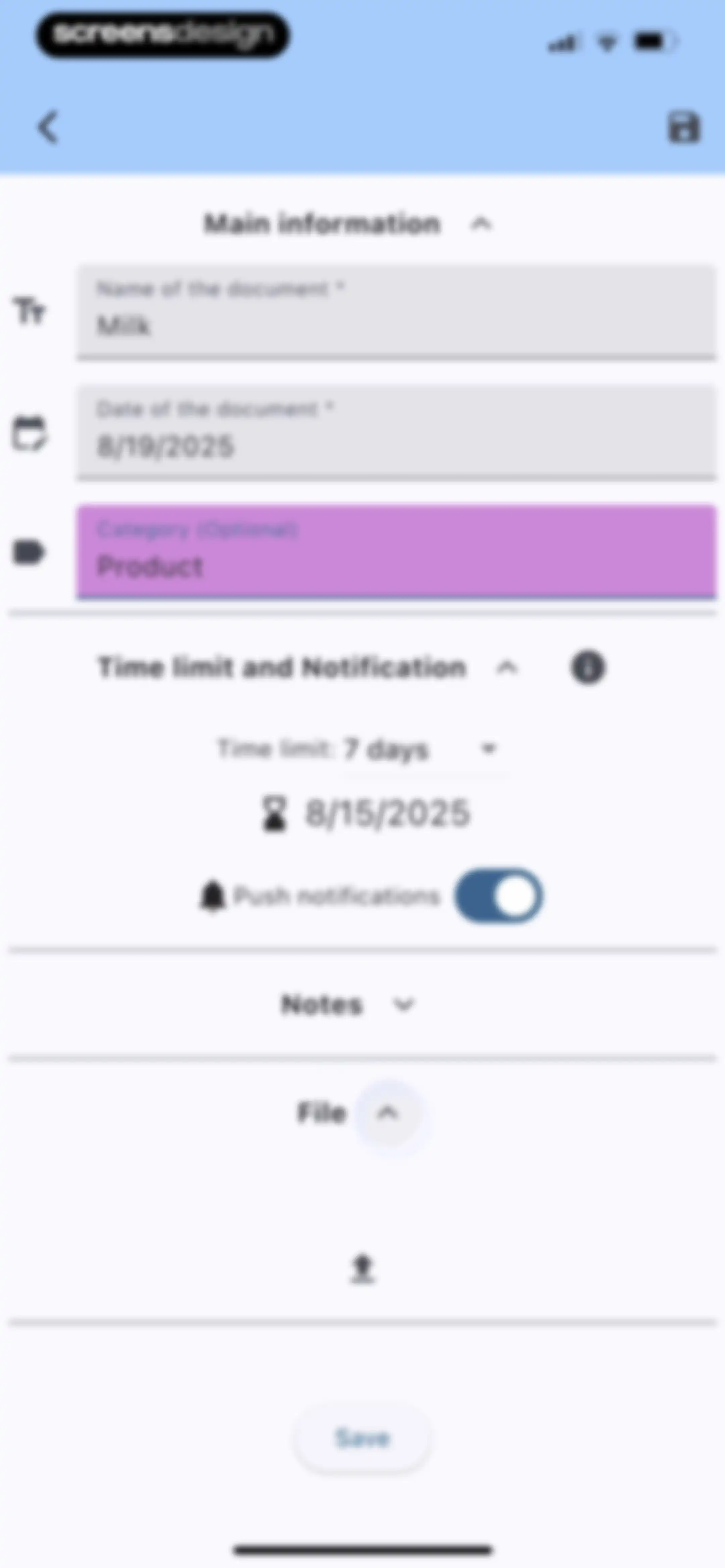 ExpiNotif: Expiration dates screen 21