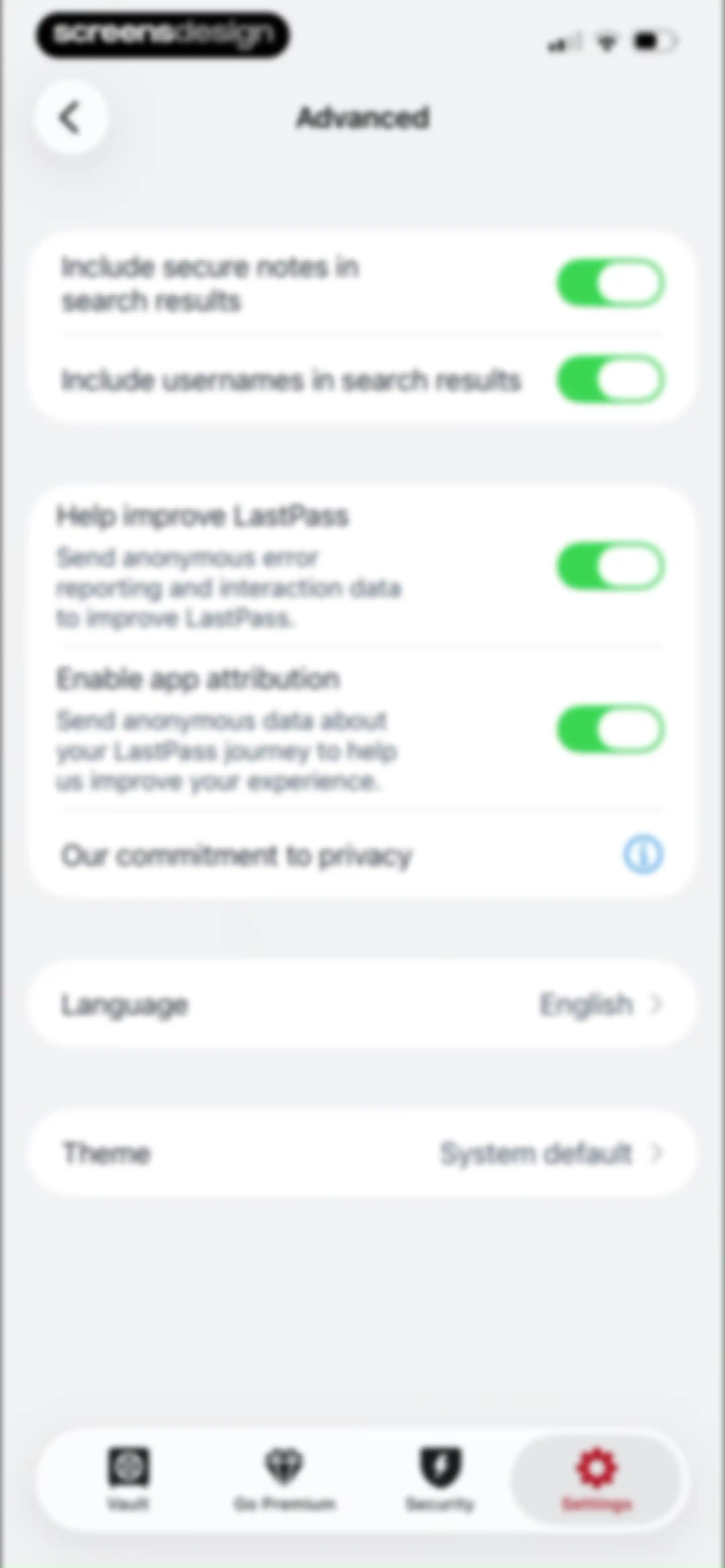 LastPass Password Manager screen 90