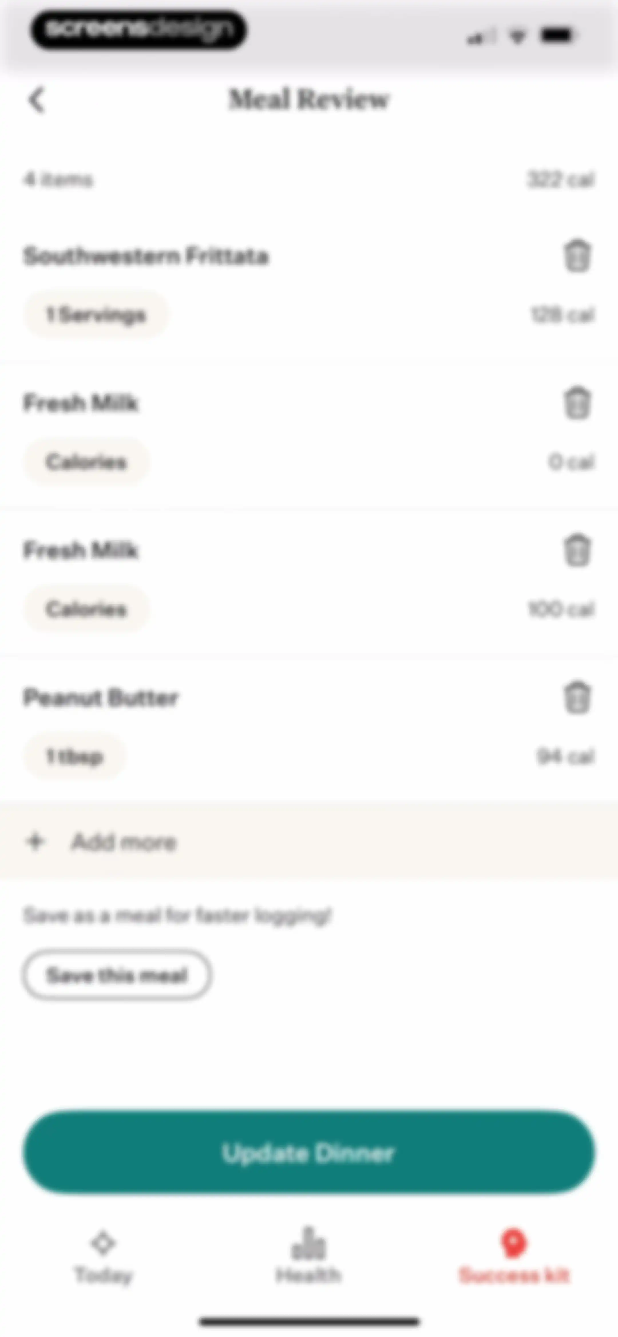 Noom Weight Loss, Food Tracker screen 292