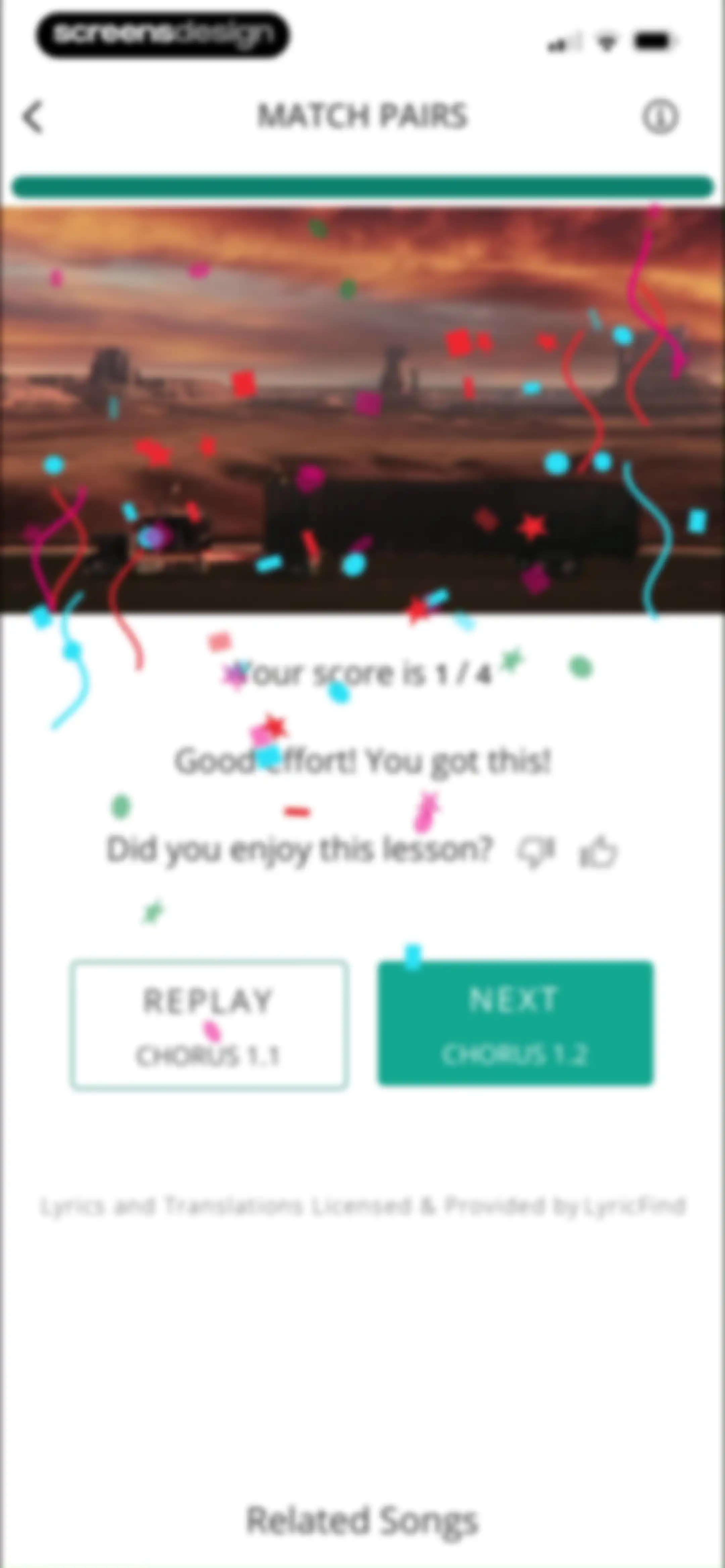 LyricFluent: Learn Languages screen 98