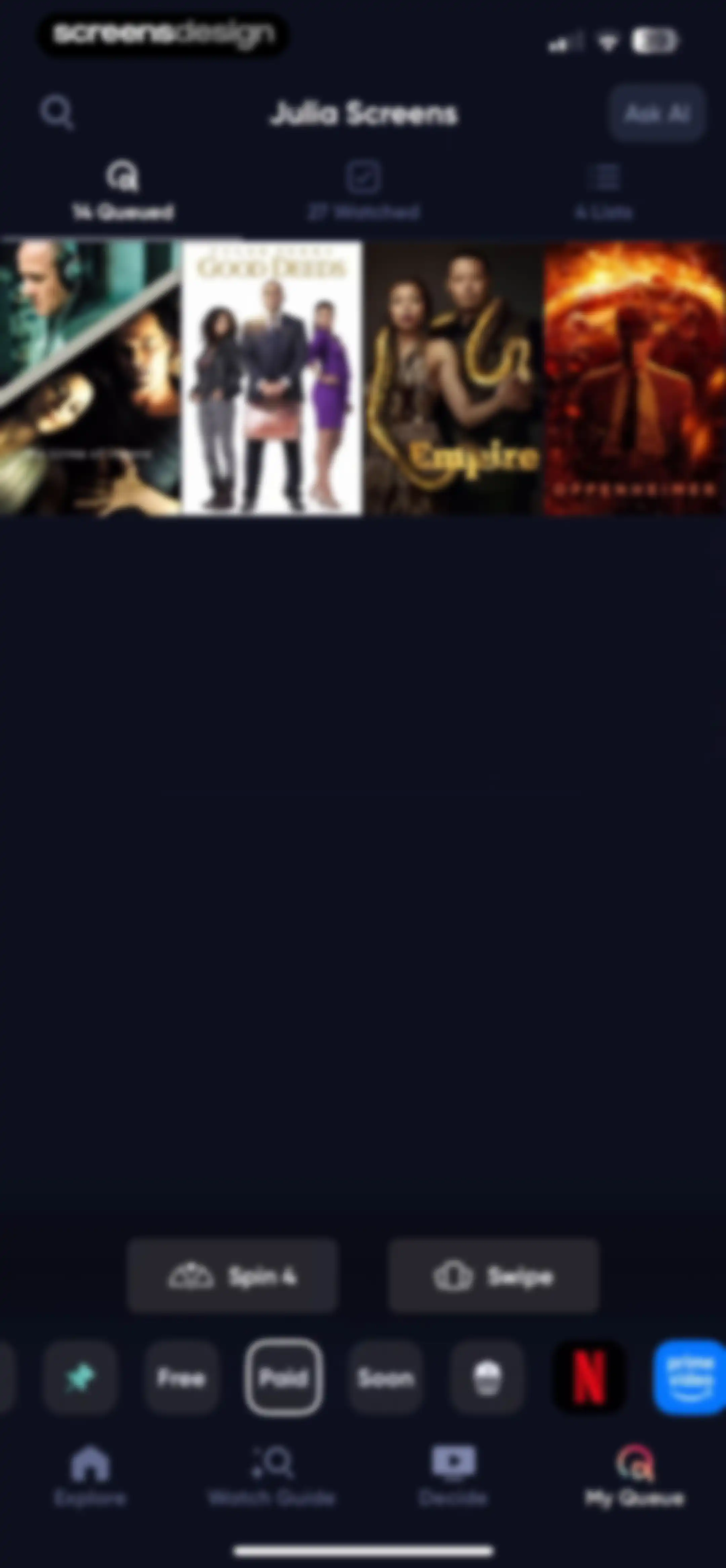 Queue - Find Movies & Shows screen 156