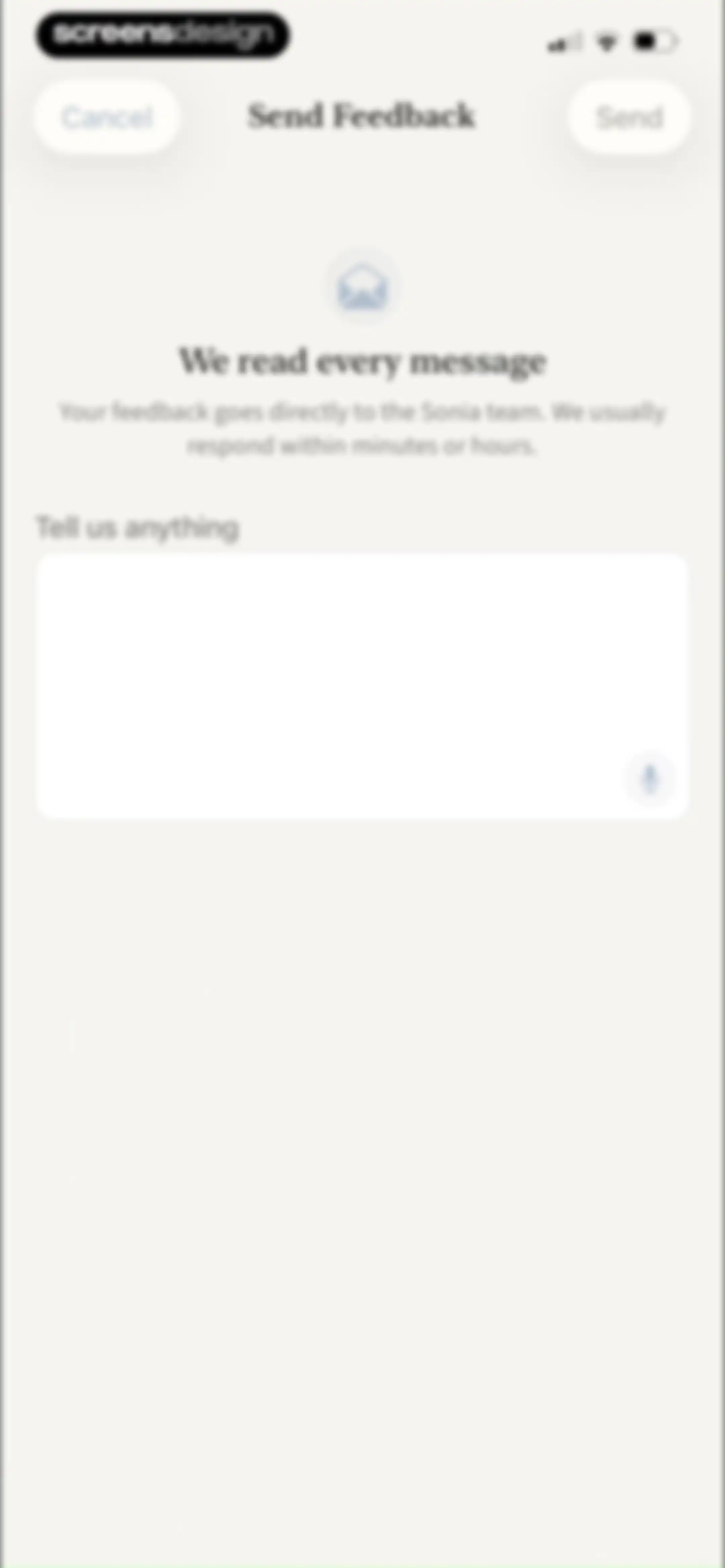 Sonia: AI for Mental Health screen 103