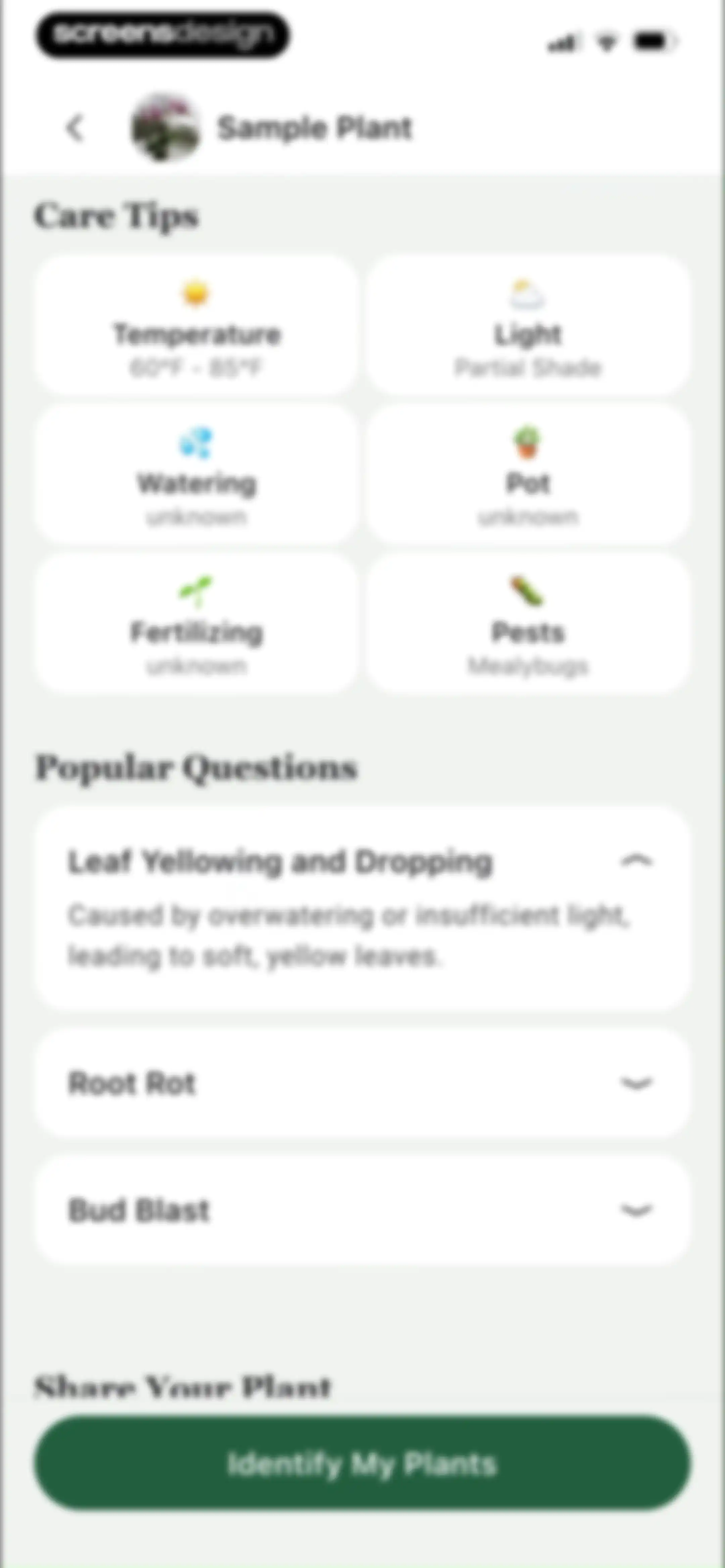 PlantAID:identifier&care guide screen 18