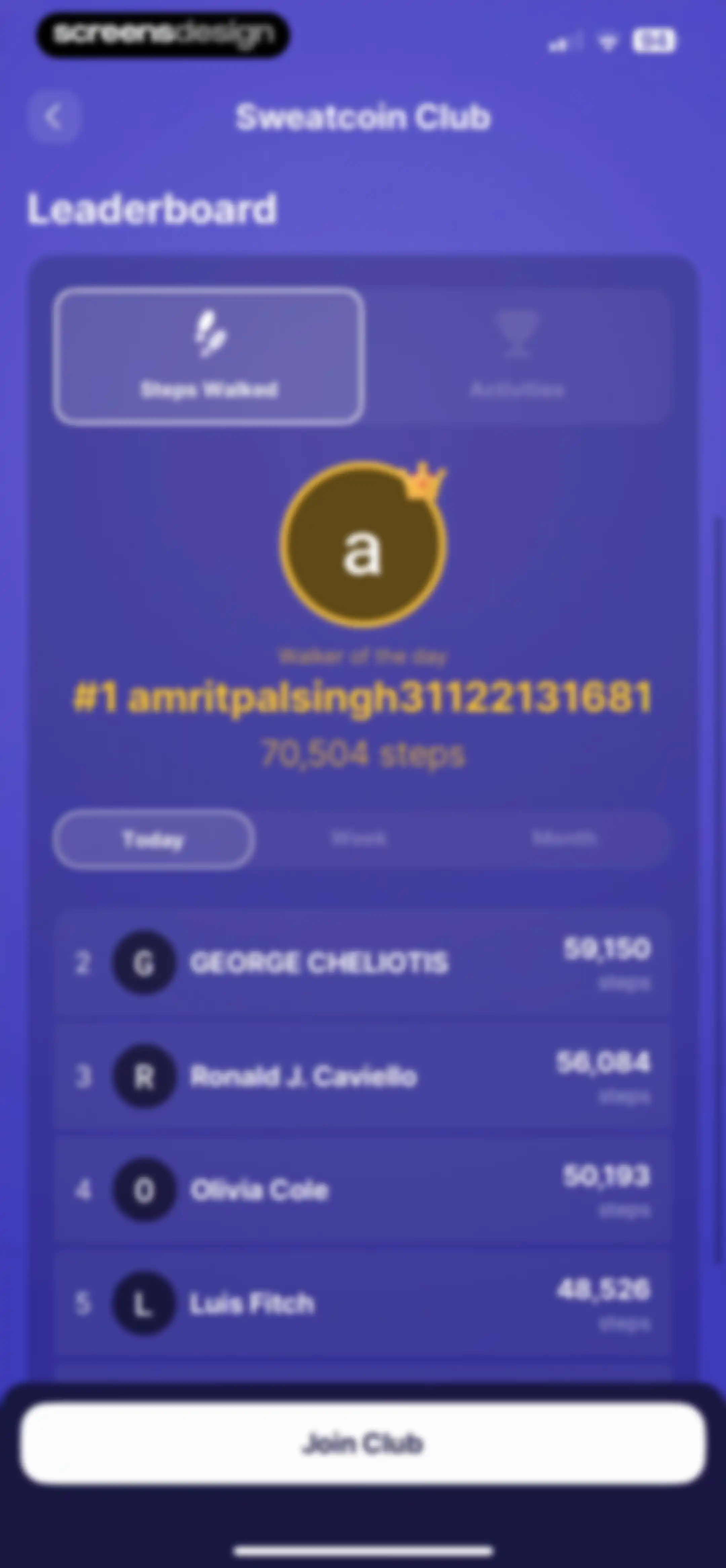 Sweatcoin Walking Step Counter screen 118
