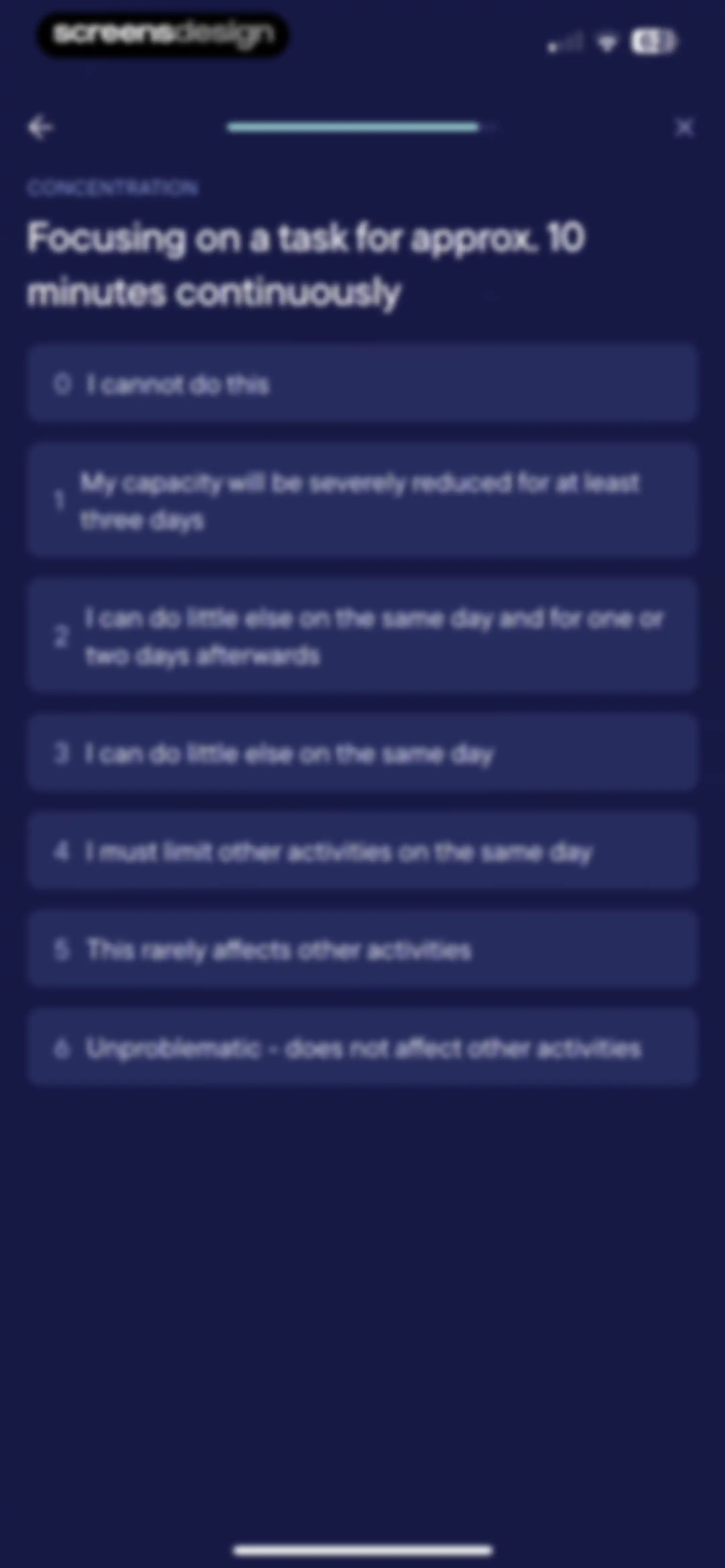 Visible: Pacing for illness screen 86