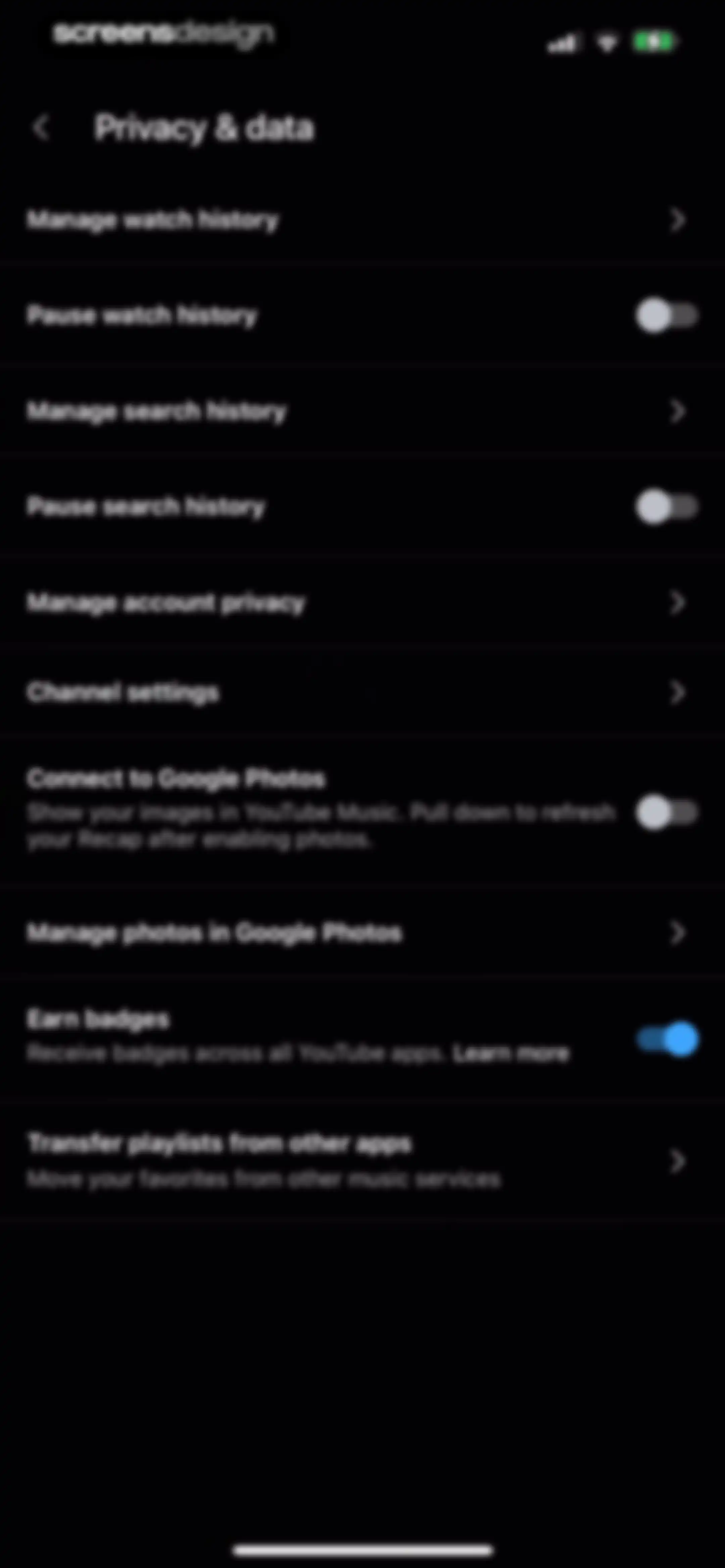 YouTube Music screen 190