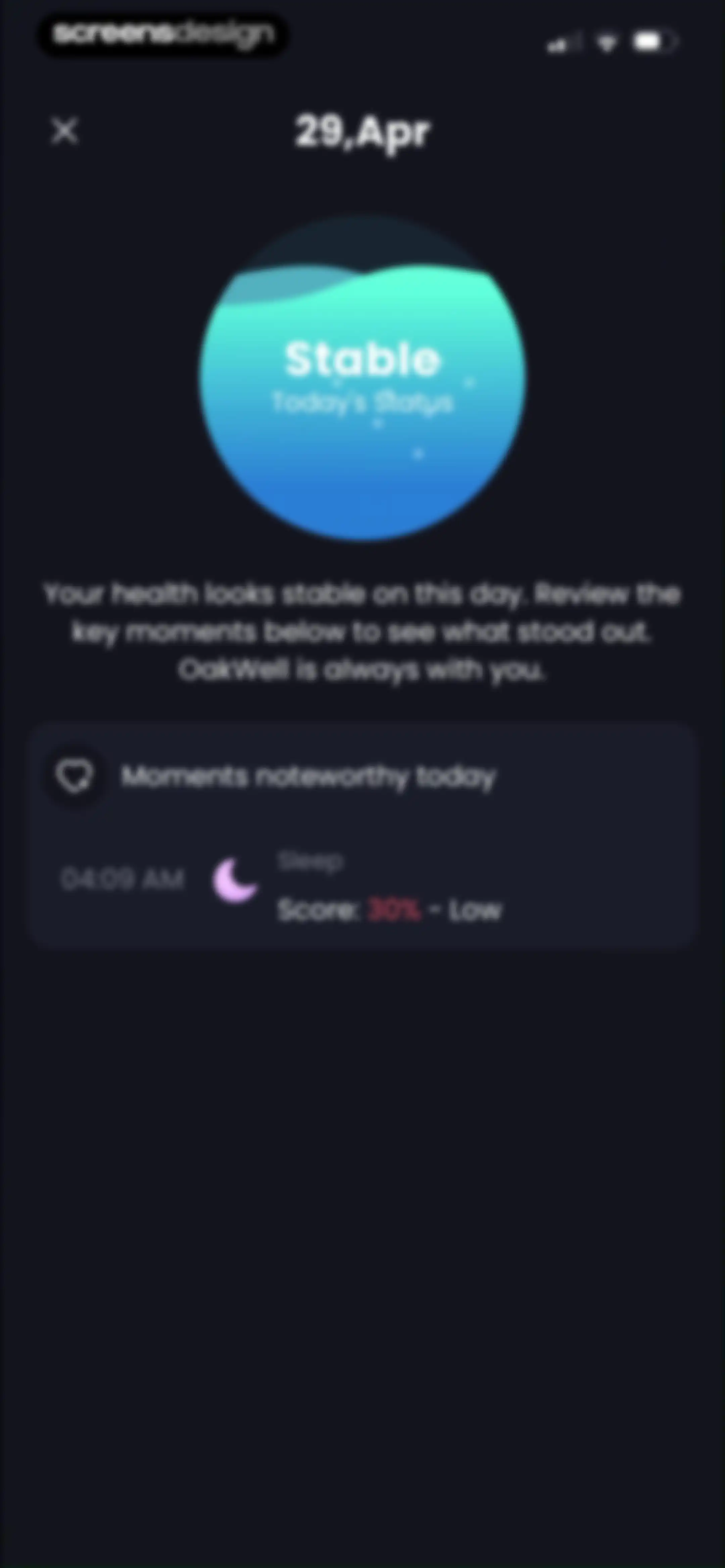 OakWell: Health Guard screen 69