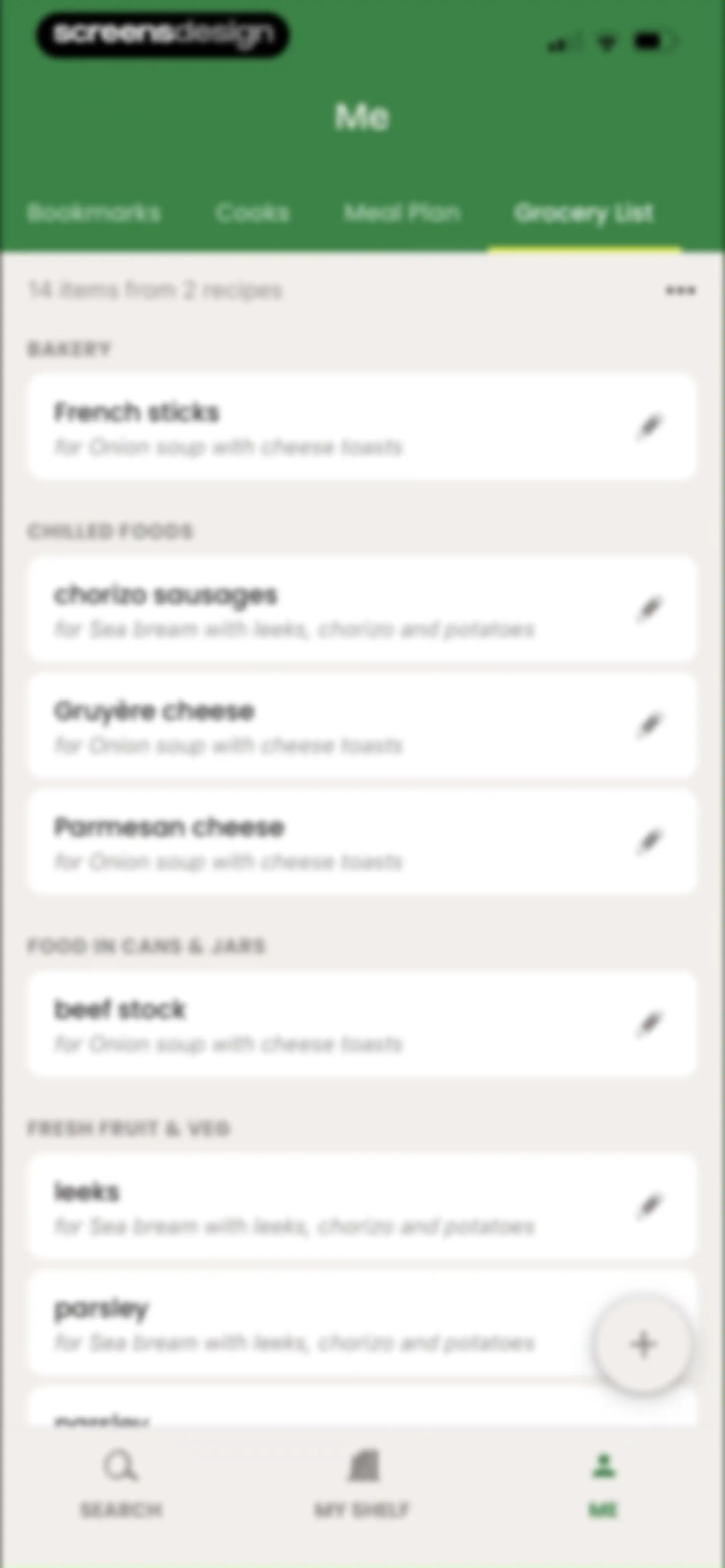 CookShelf: Search Cookbooks screen 104