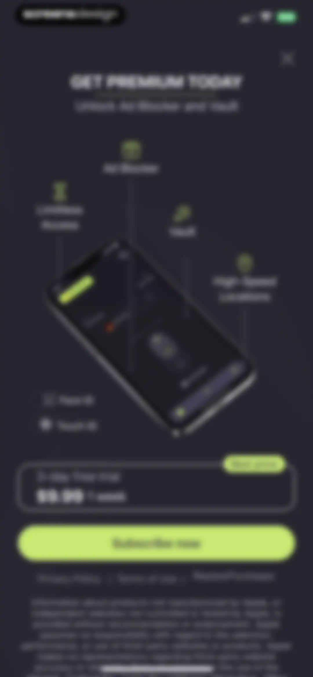 Private VPN & Adblock screen 2