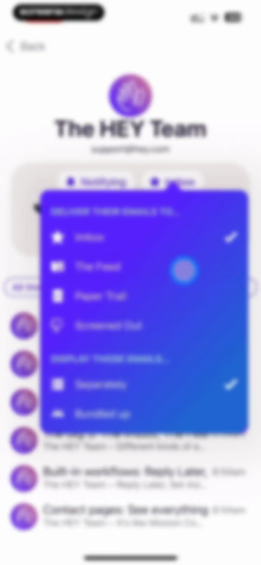 HEY Email screen 16