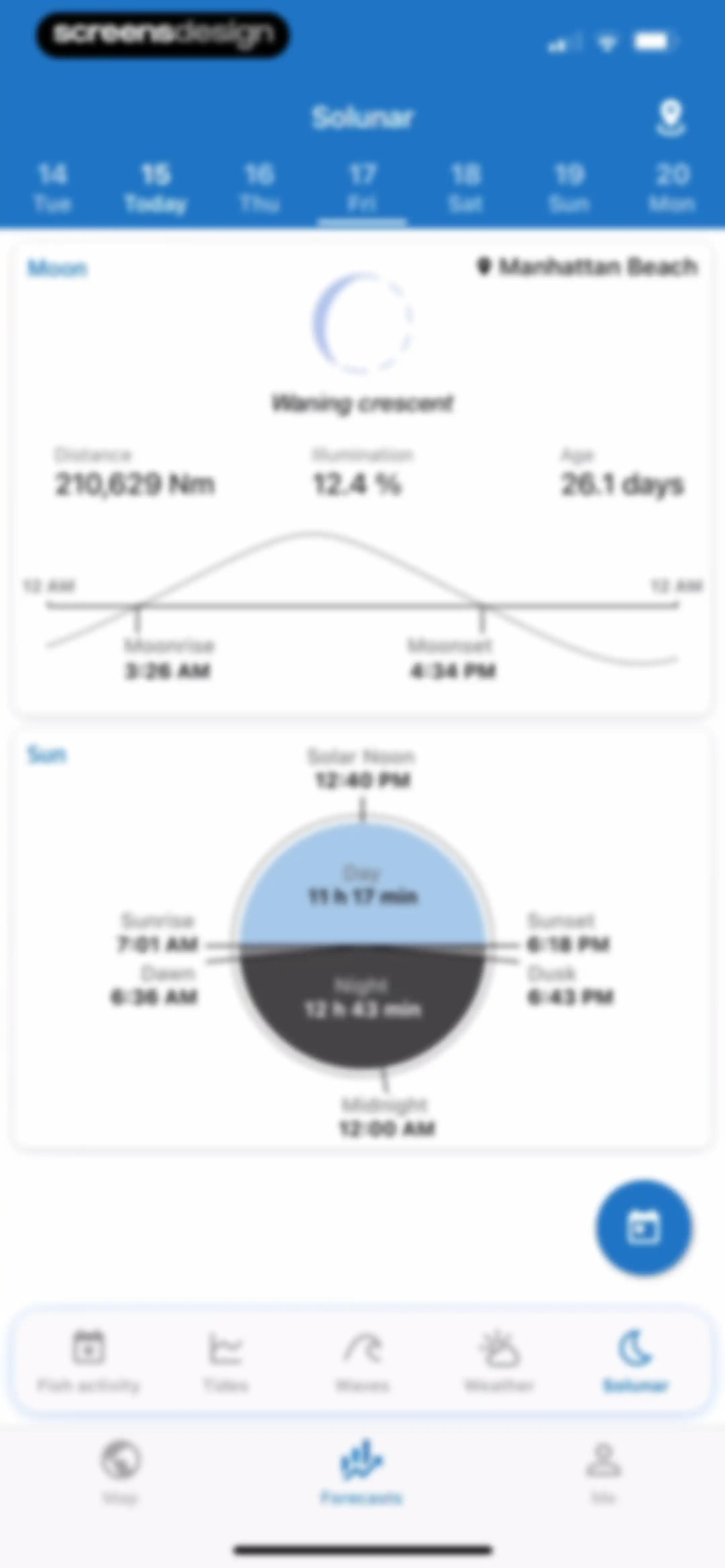 Fishing Points: Map & Forecast screen 103