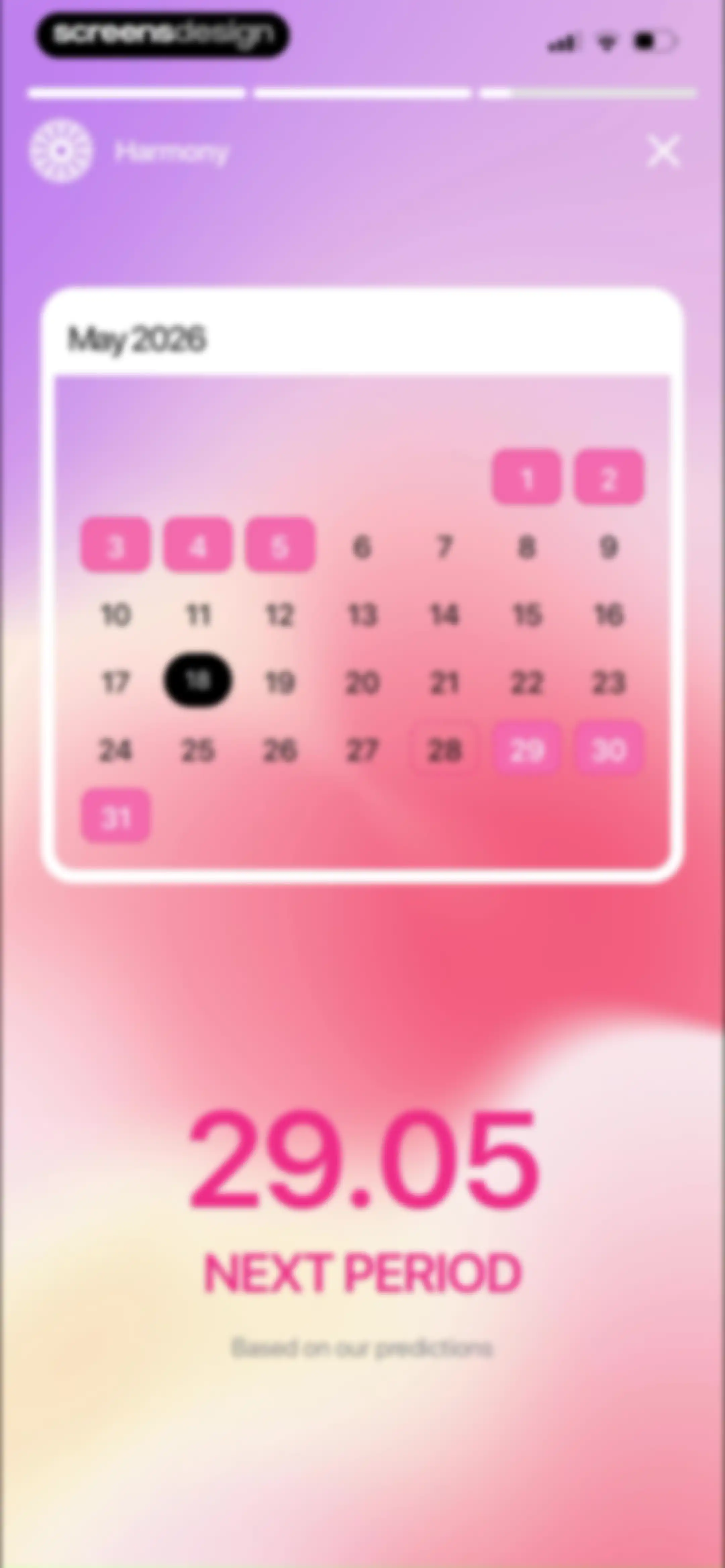 Harmony: Cycle Syncing, Period screen 57