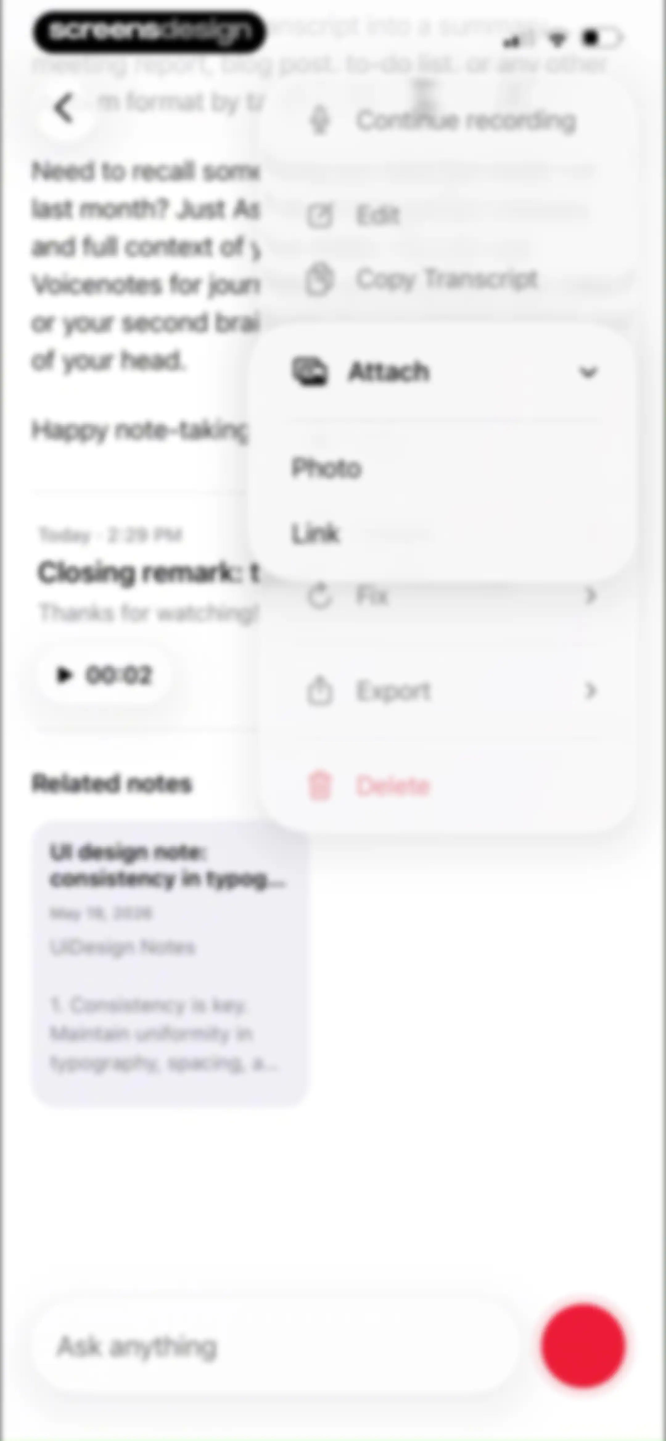 Voicenotes AI Notes & Meetings screen 36