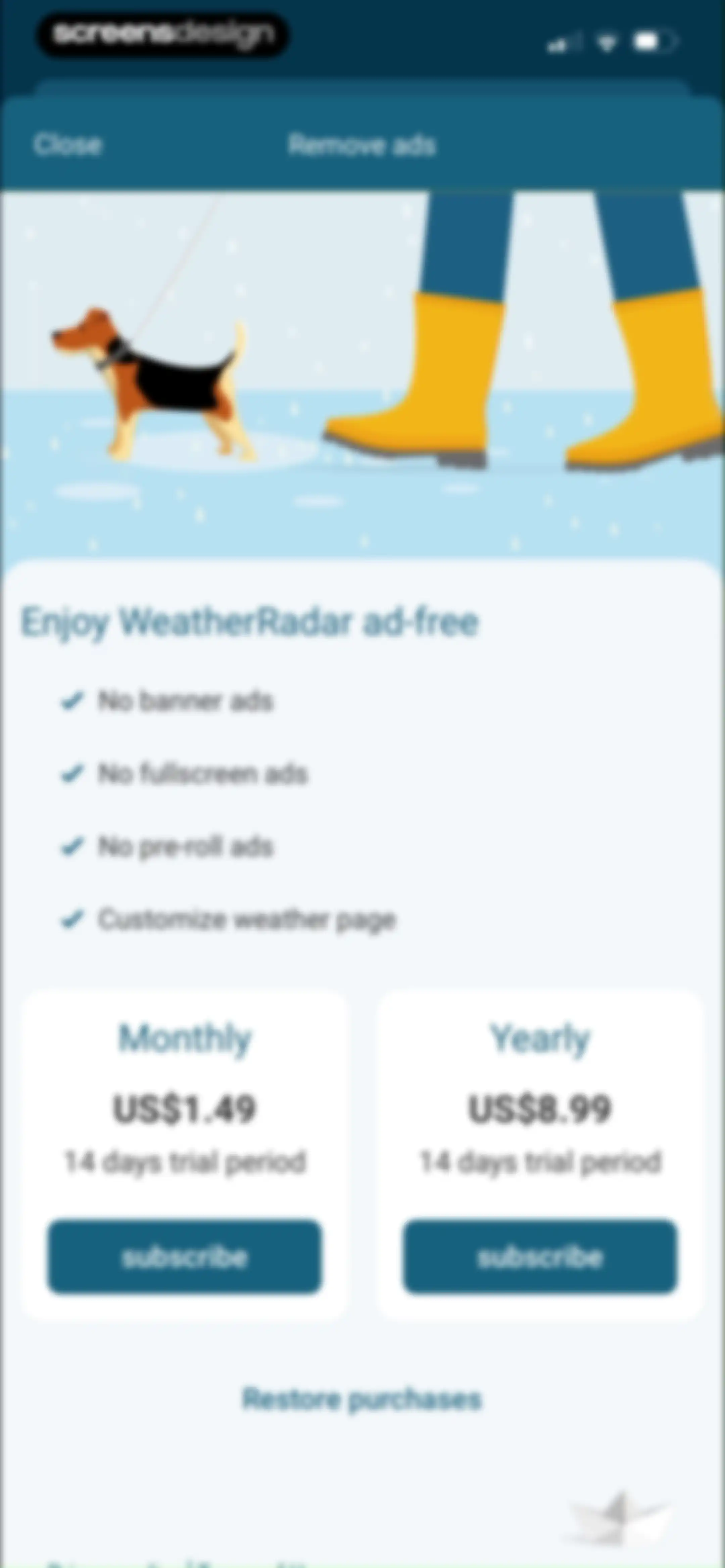 Weather & Radar screen 51