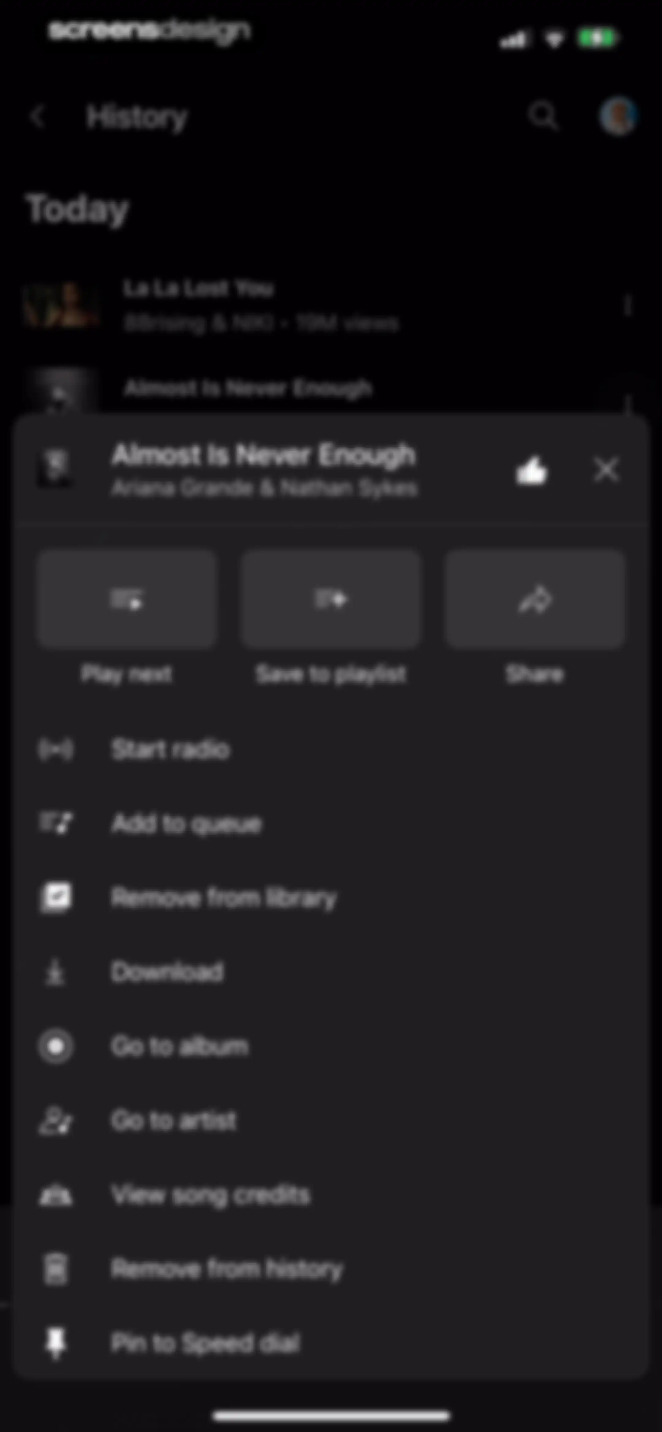 YouTube Music screen 168