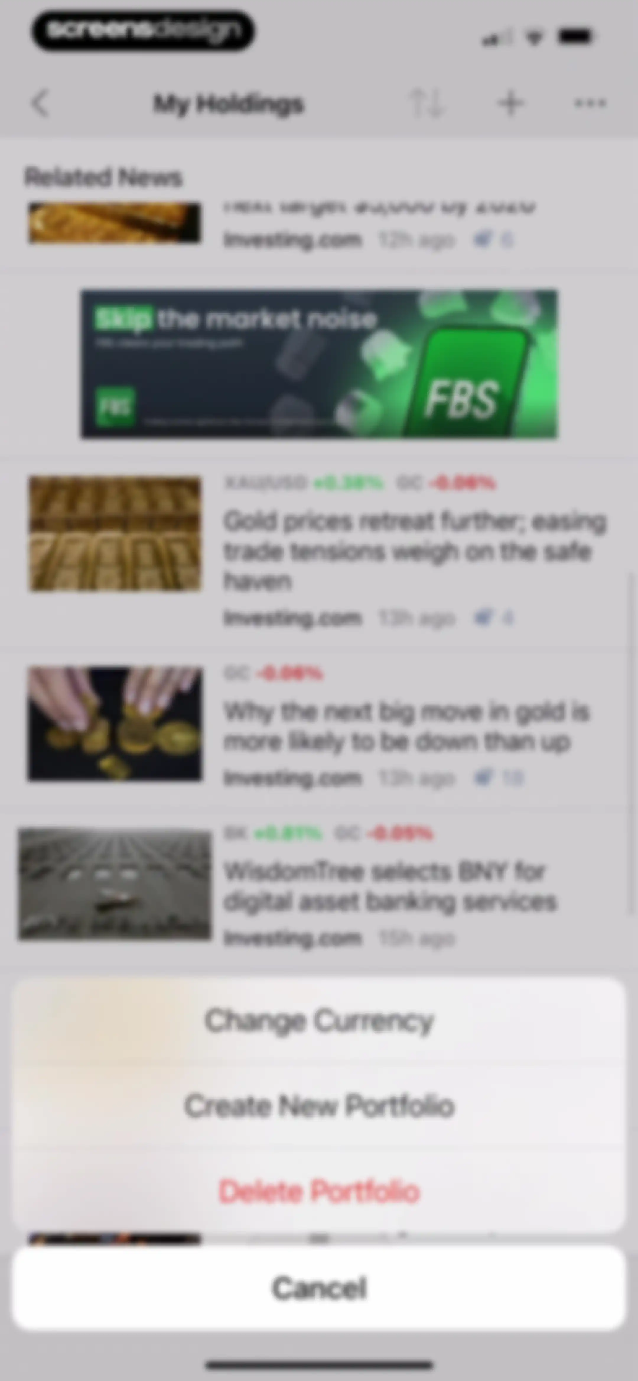 Investing.com: Stock Market screen 123