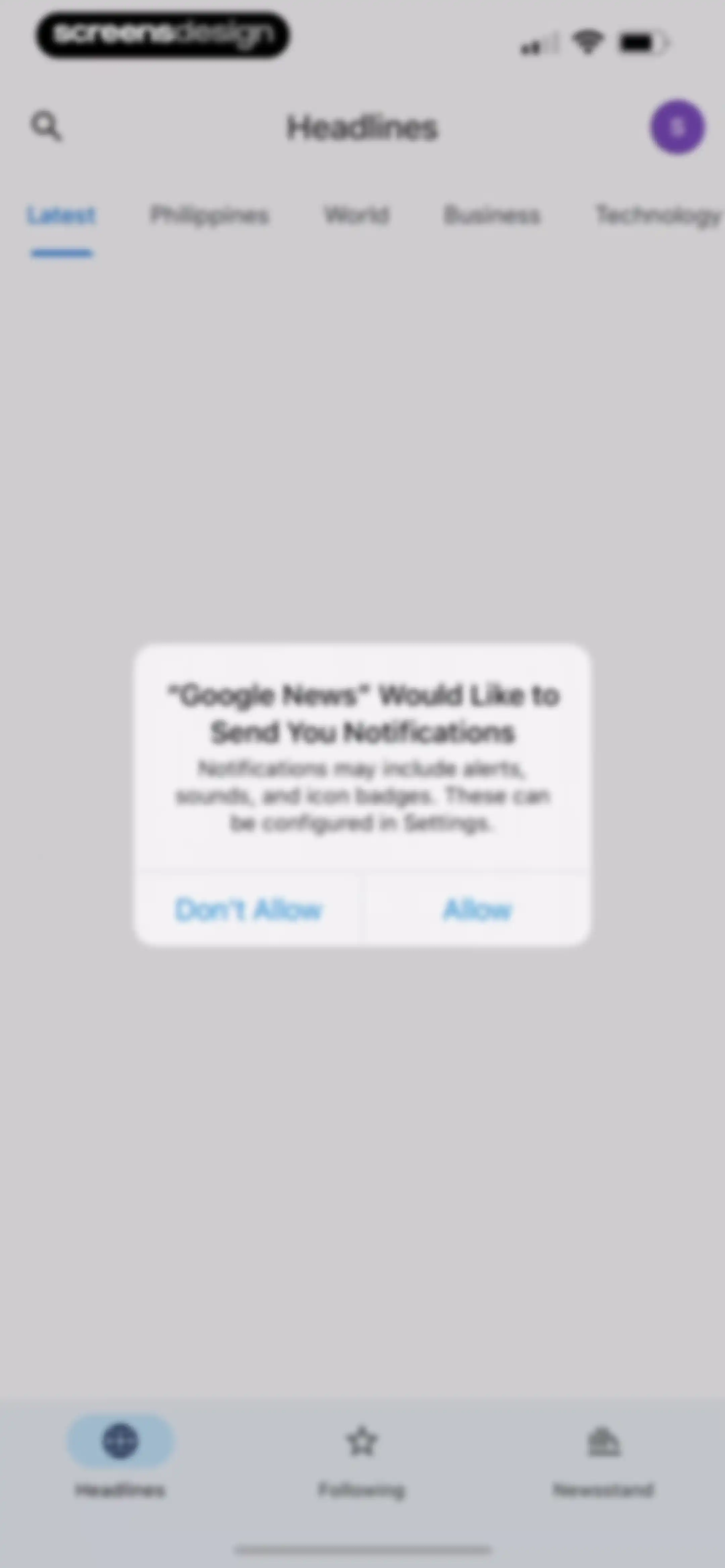 Google News screen 1