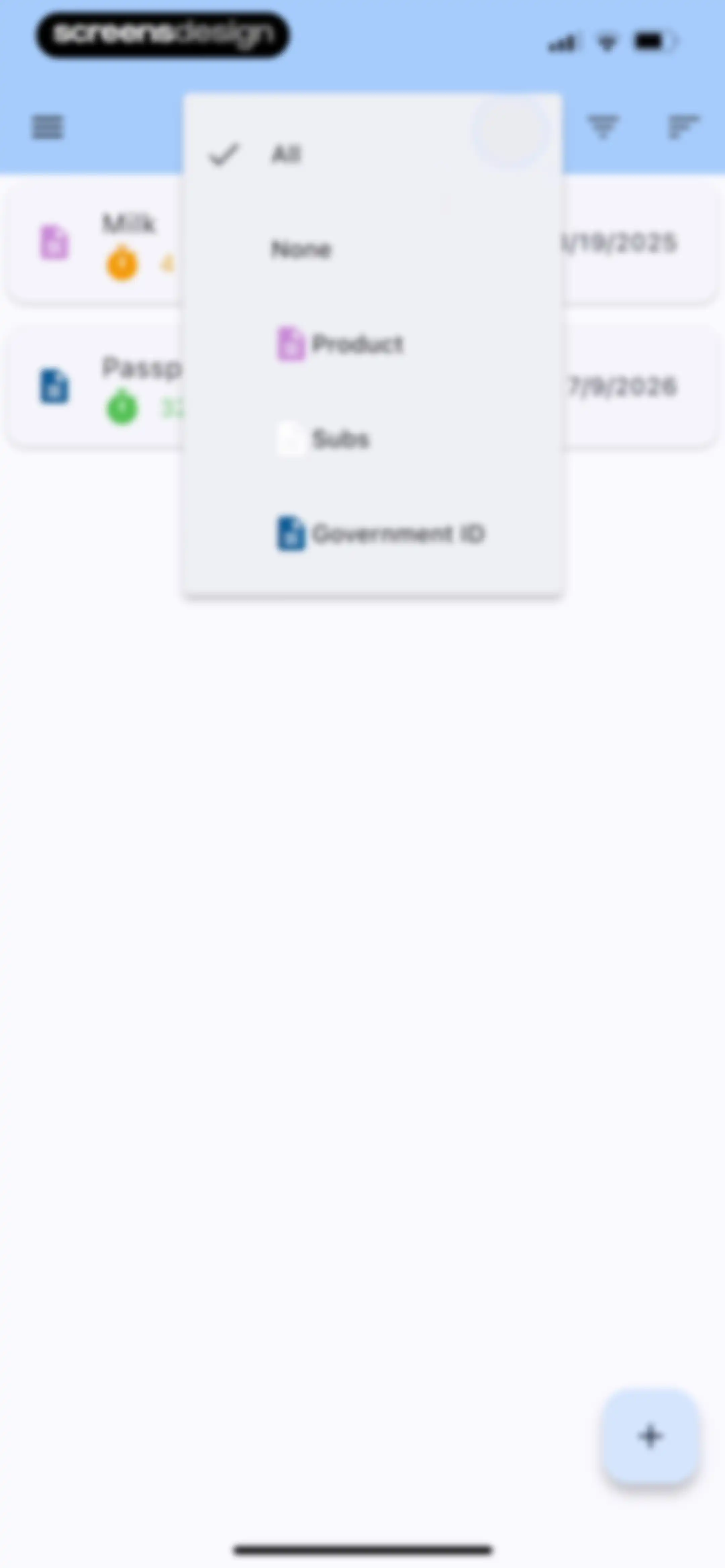 ExpiNotif: Expiration dates screen 30